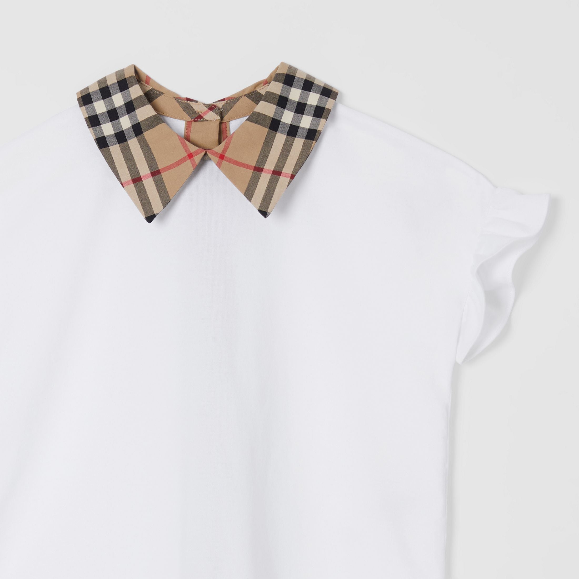 Girls White Cotton T-shirt
