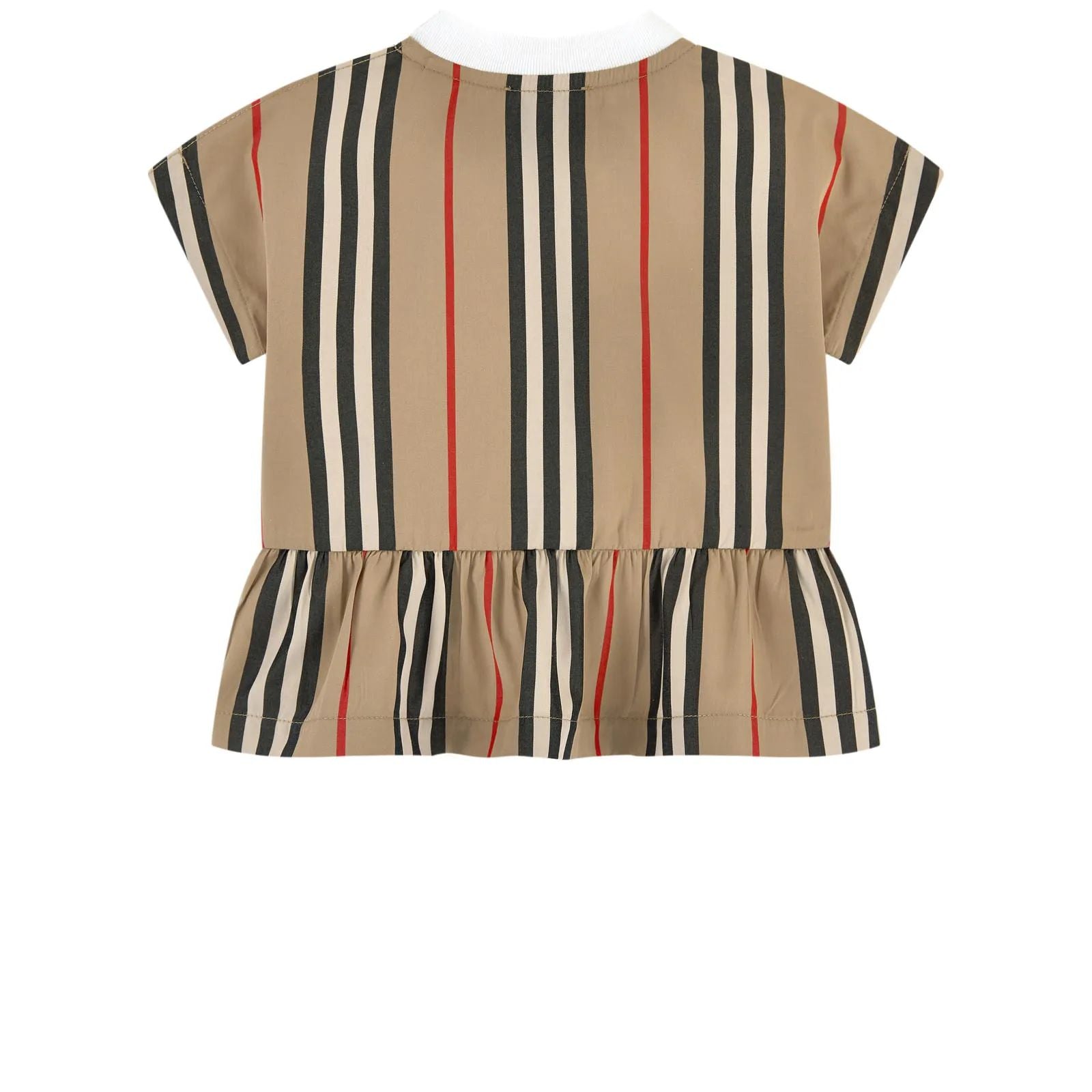 Baby Girls White & Archive Beige Cotton T-shirt
