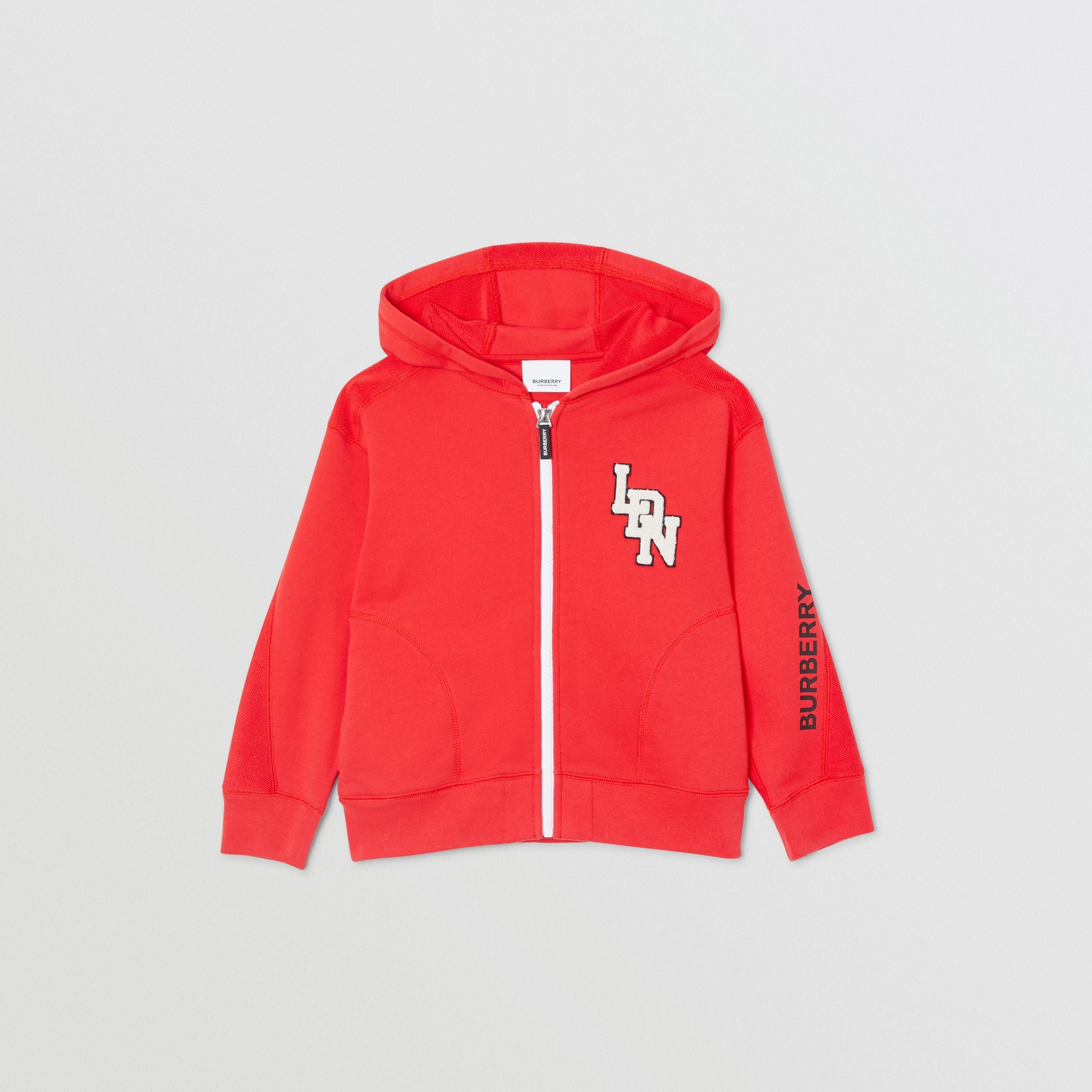 Boys Red Zip Cotton Sweatshirt