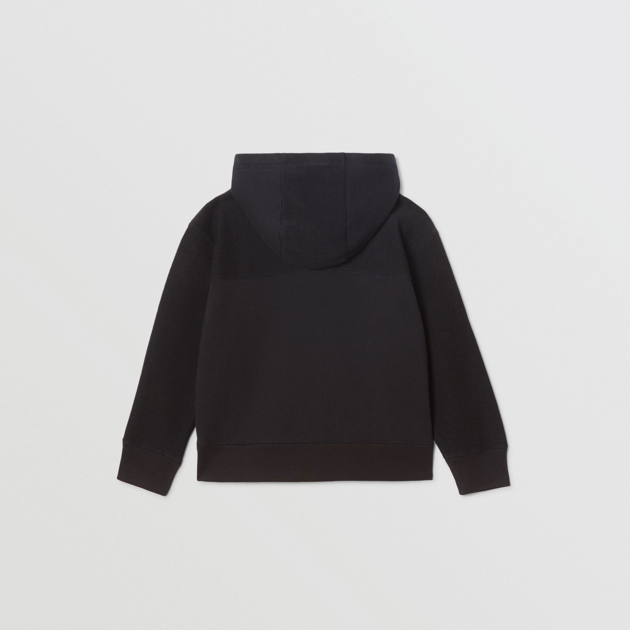 Boys Black Zip Cotton Sweatshirt