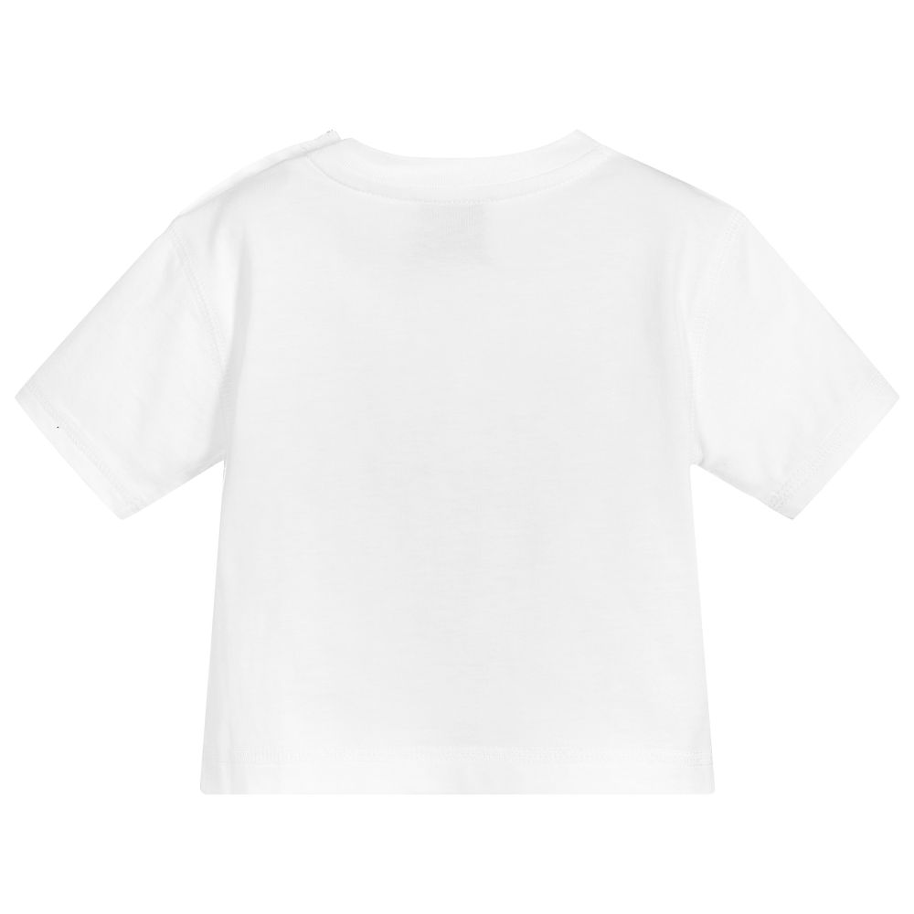 Baby Boys White Cotton T-shirt