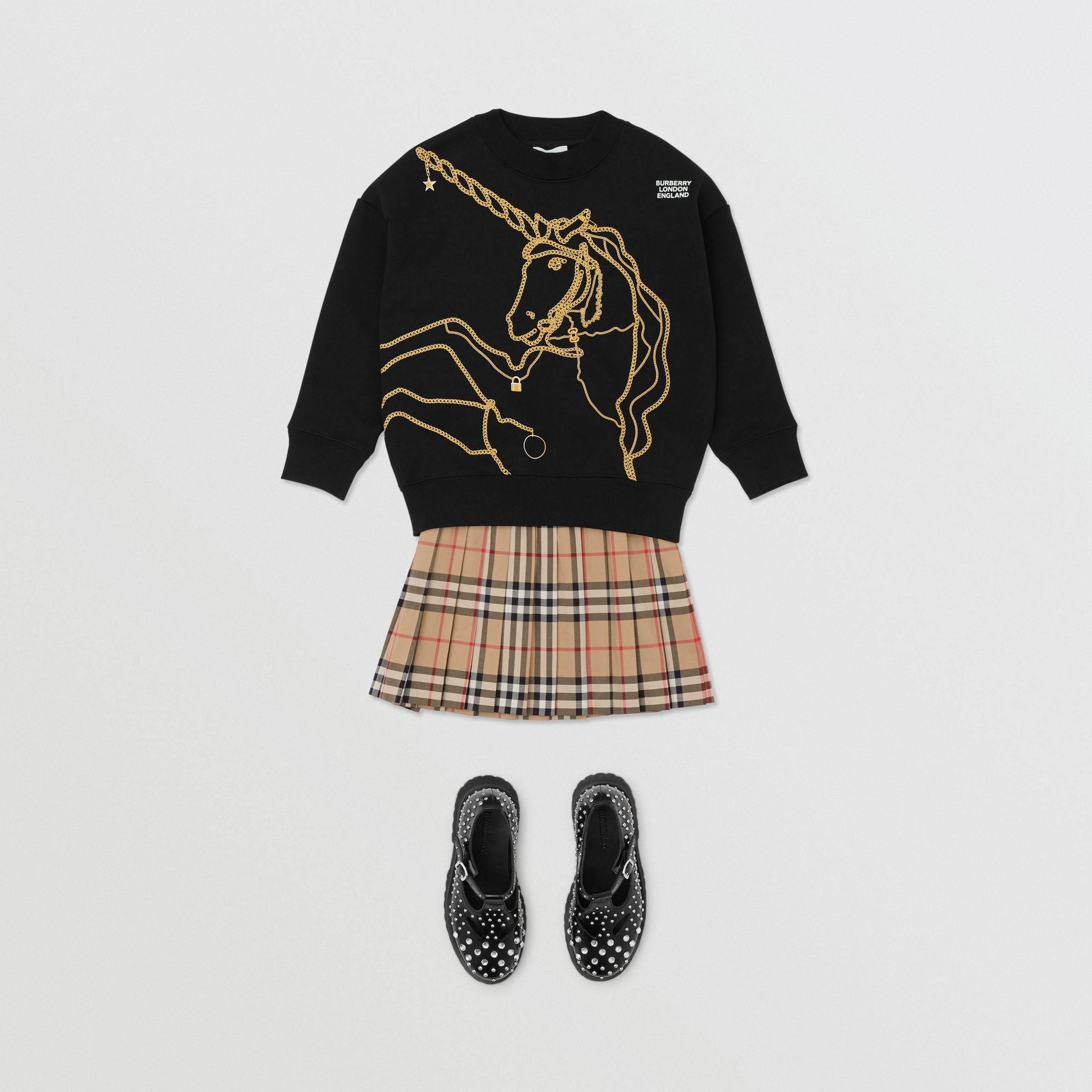 Girls Black Cotton Sweatshirt