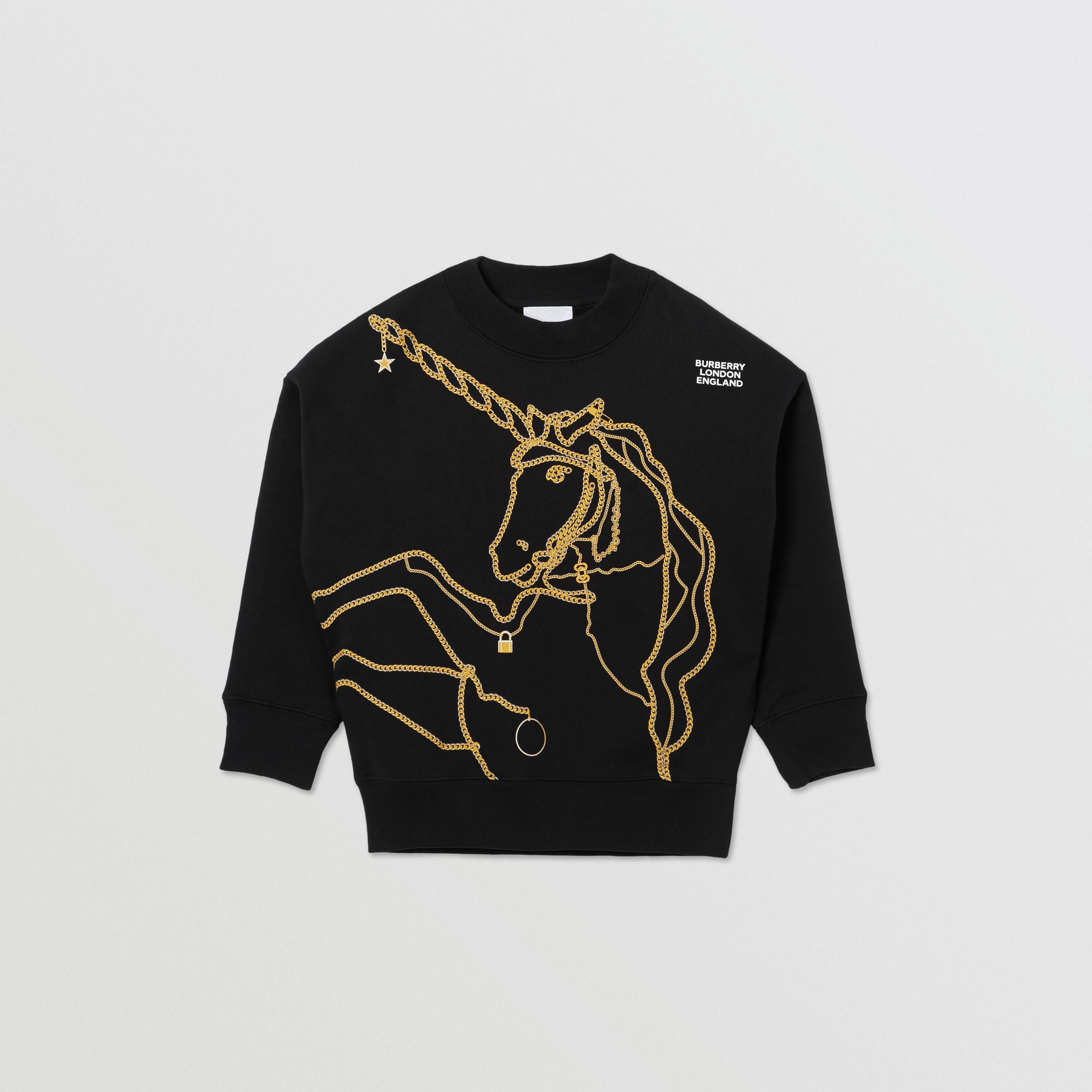 Girls Black Cotton Sweatshirt