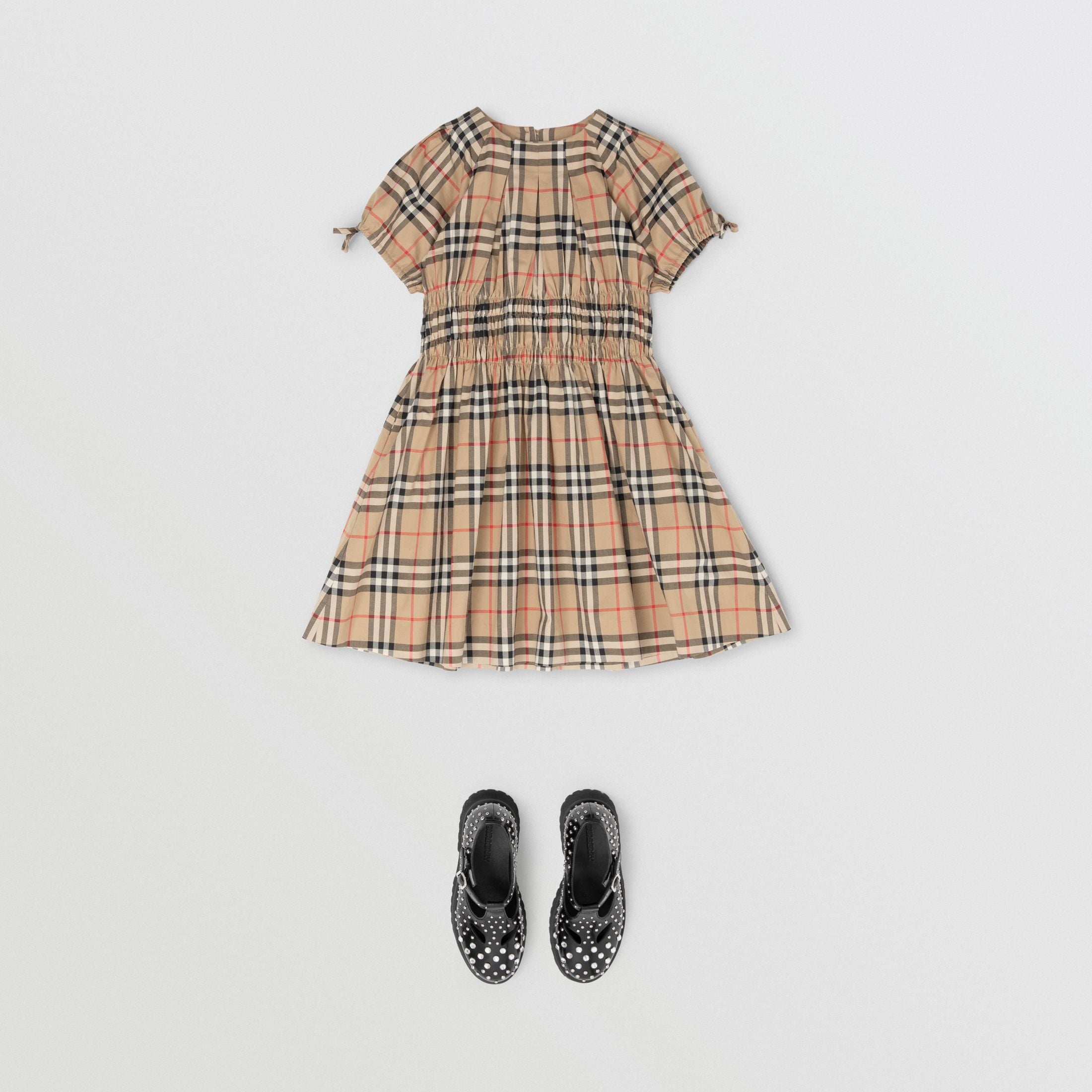 Girls Archive Beige Check Cotton Dress andmary Juni check dress