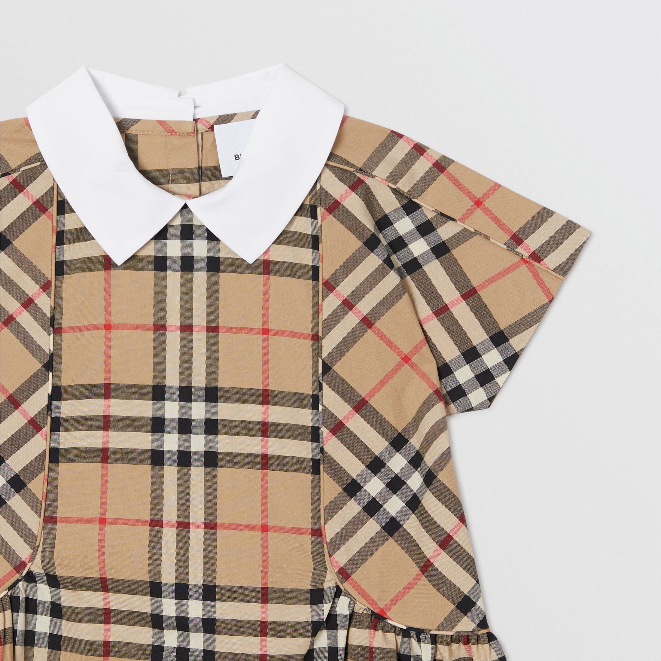 Baby Girls Archive Beige Check Cotton Dress