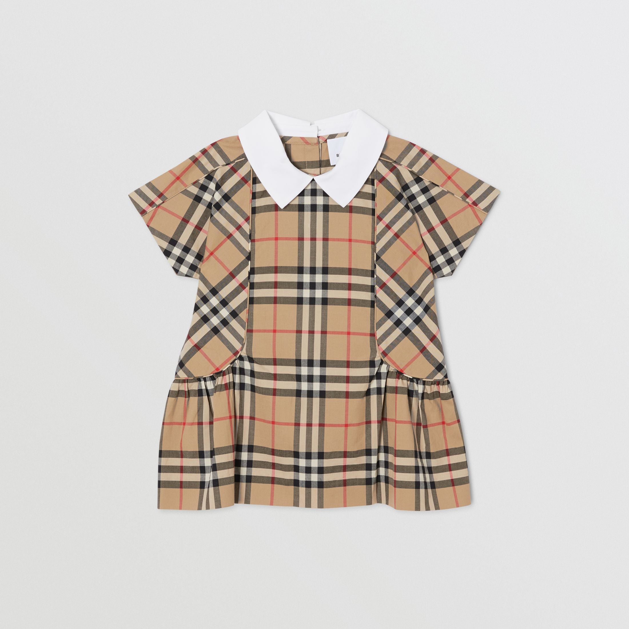 Baby Girls Archive Beige Check Cotton Dress