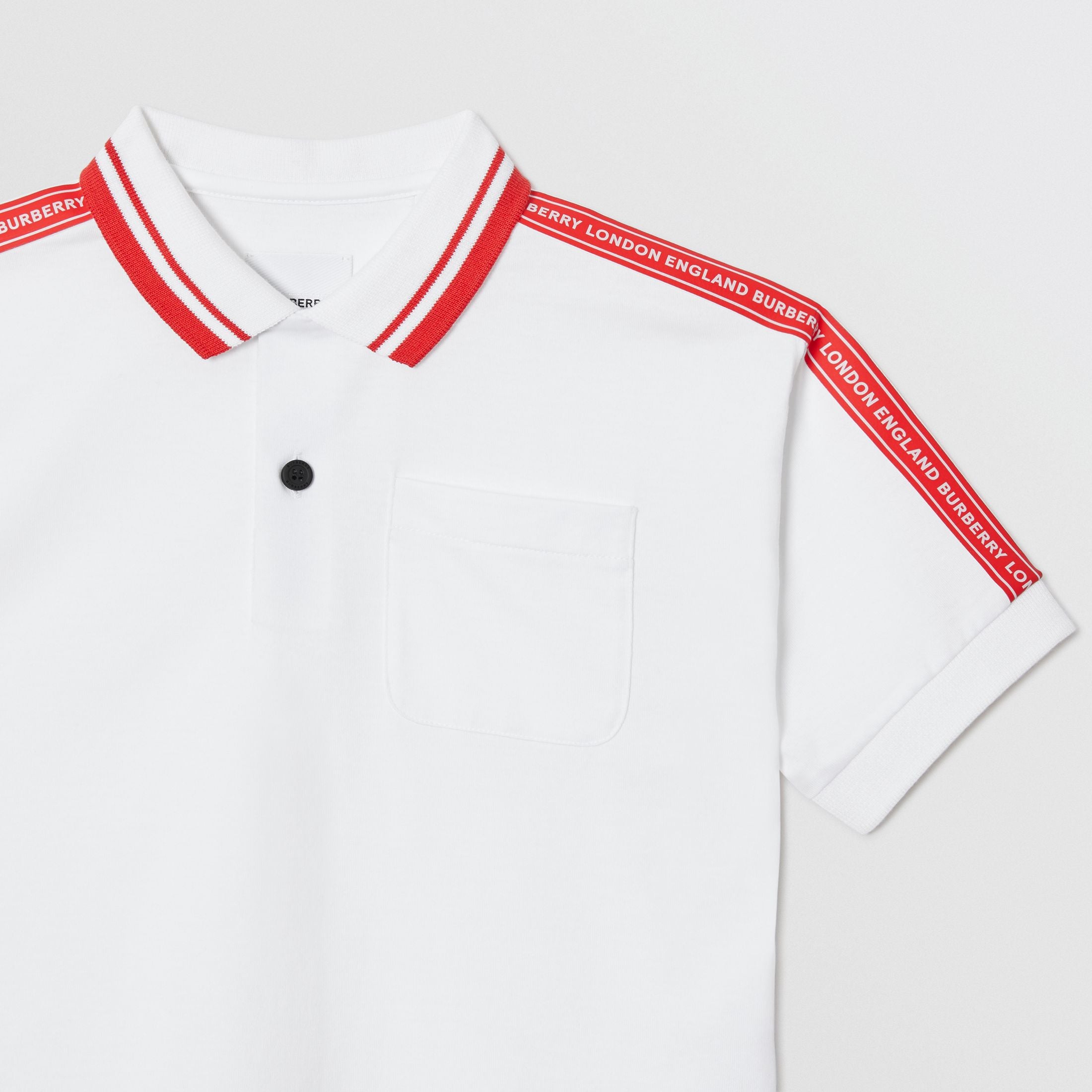 Boys White Cotton Polo Shirt