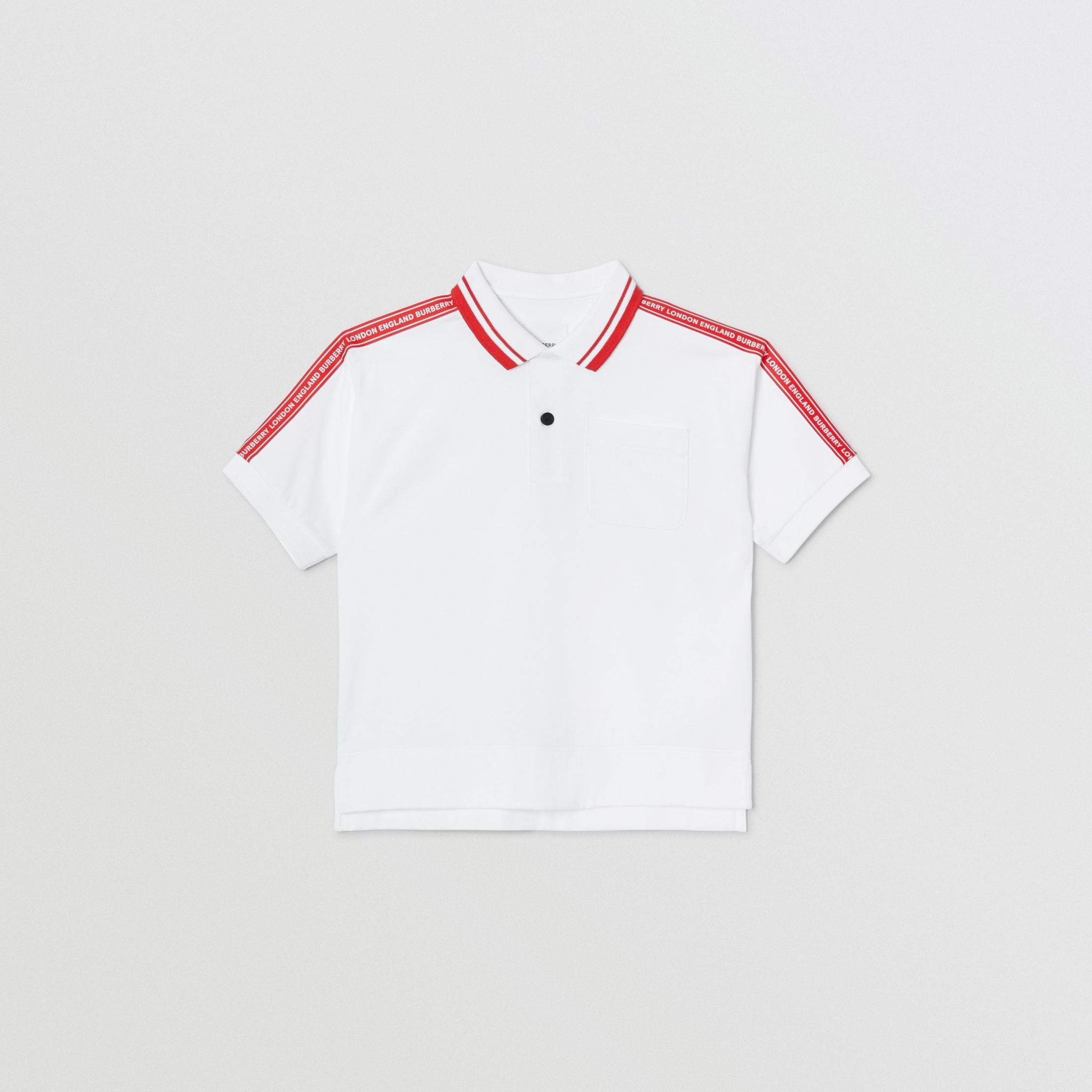 Boys White Cotton Polo Shirt