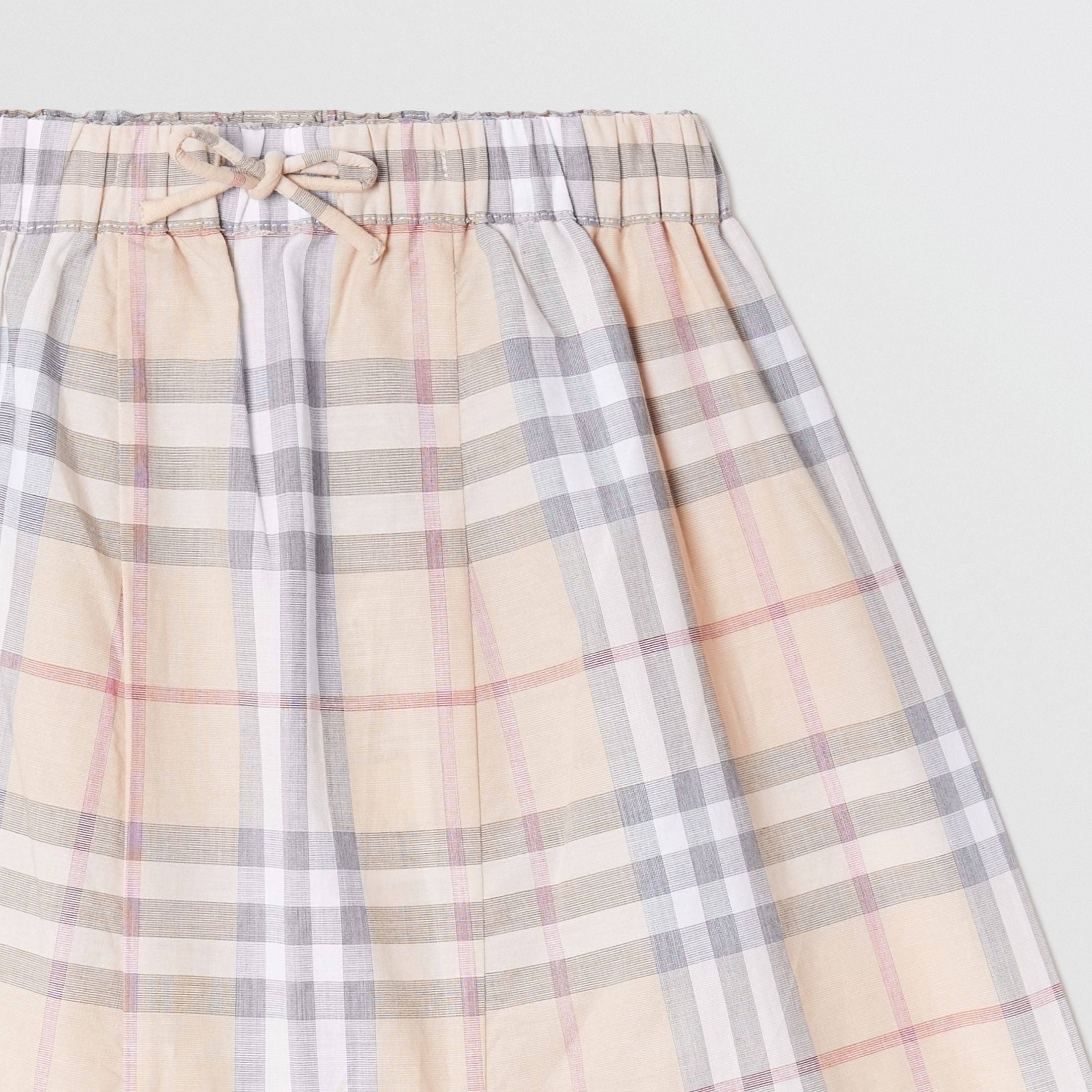 Baby Boys & Girls Beige Check Cotton Trousers