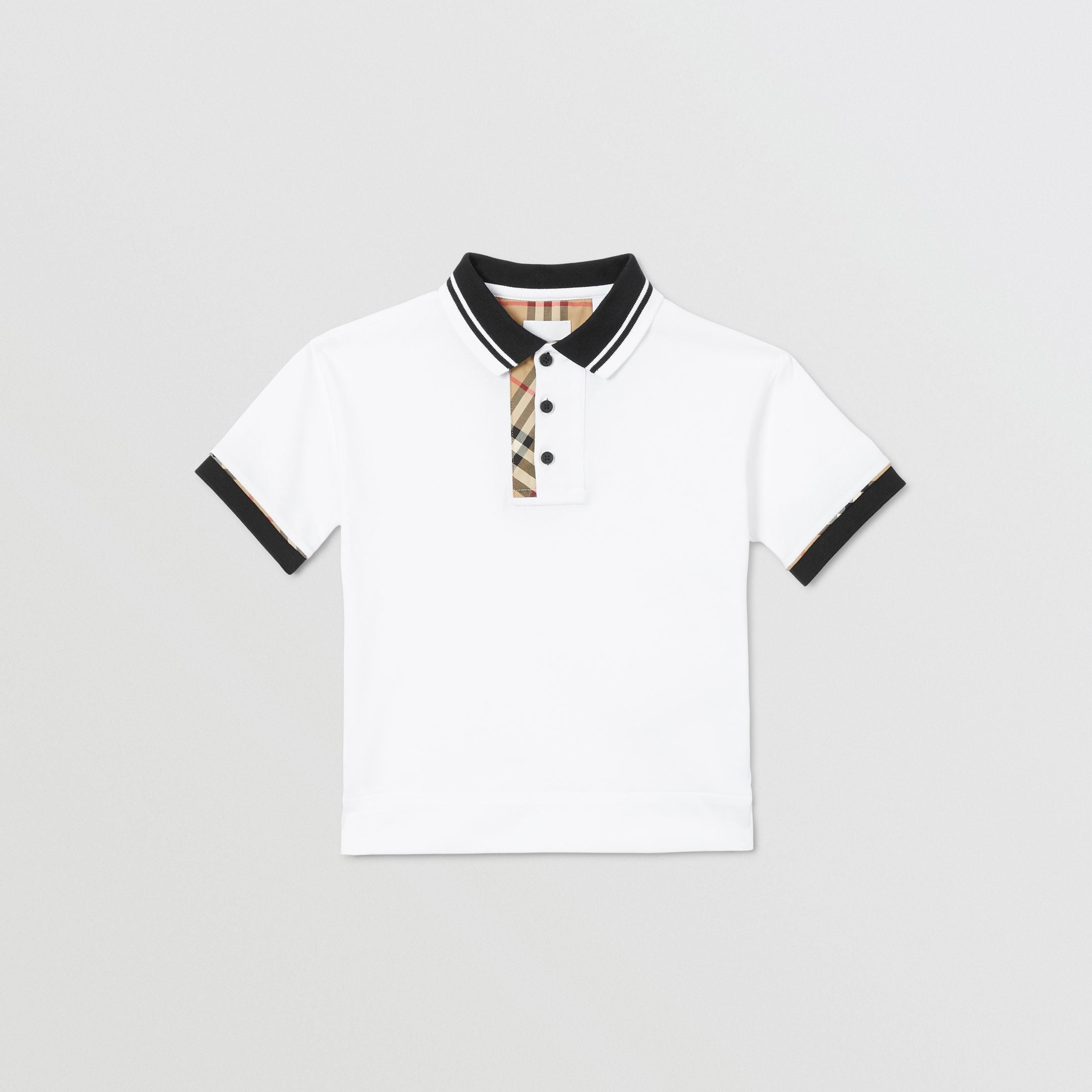 Boys White Cotton Polo Shirt