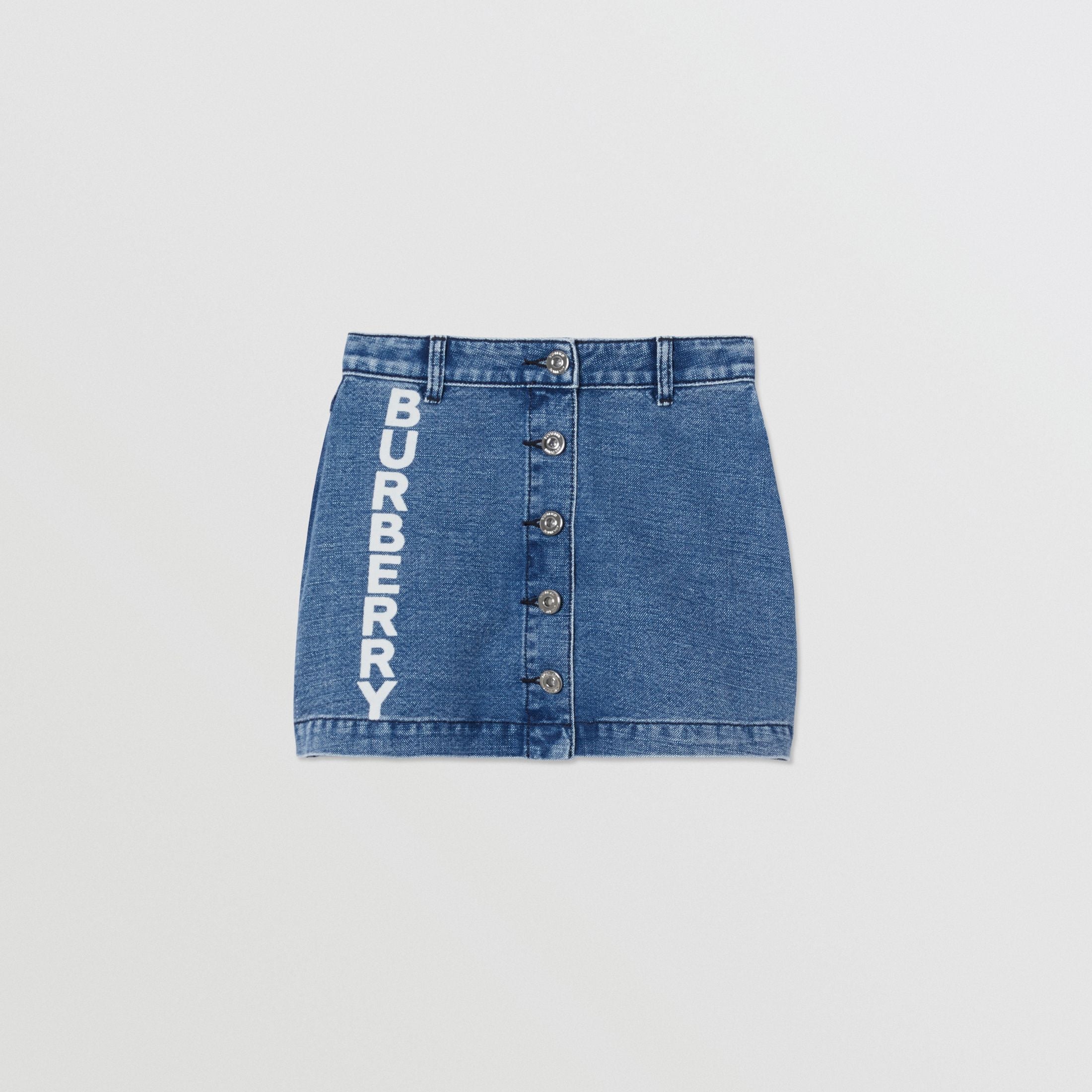 Girls Blue Logo  Denim Skirt