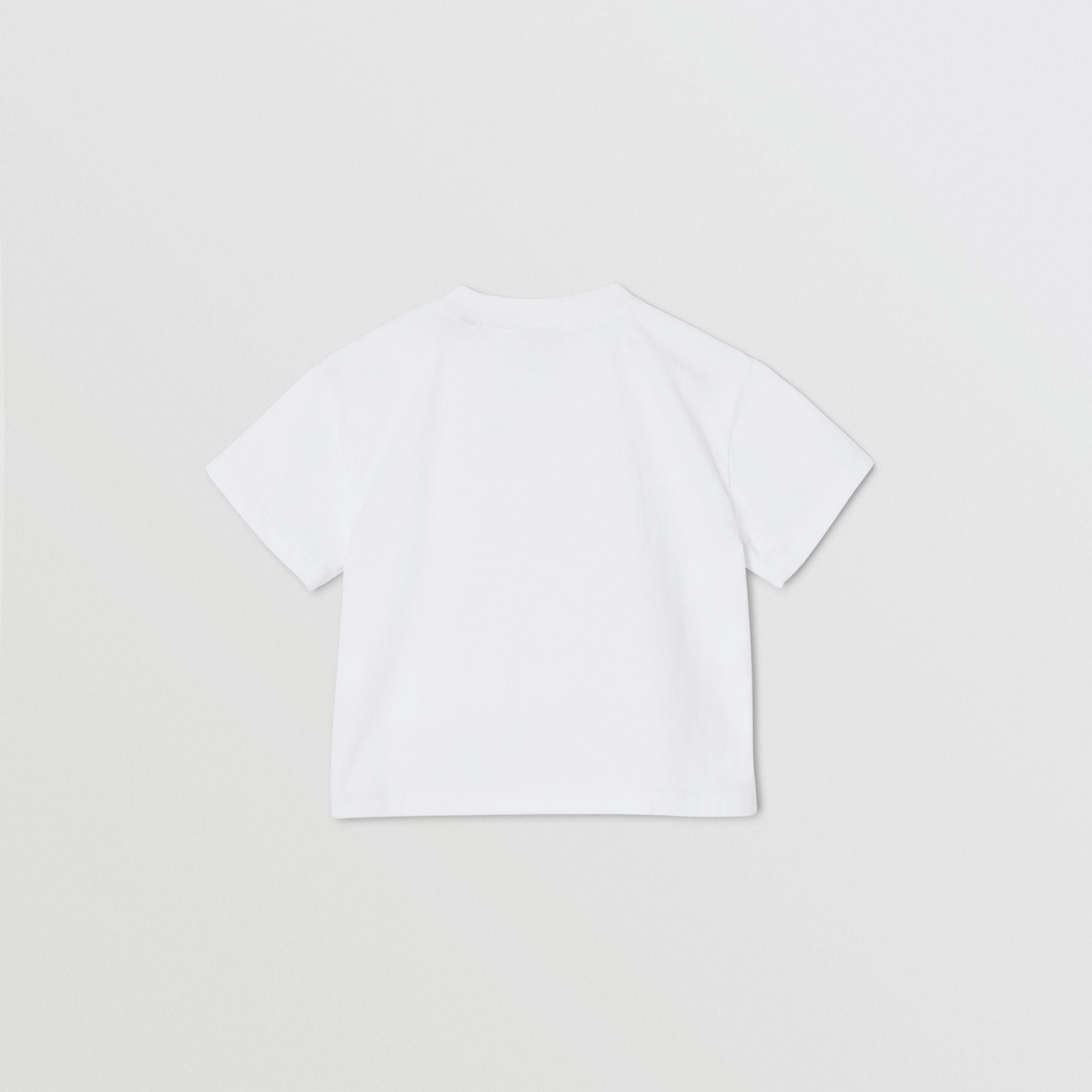 Baby Girls White Pattern Cotton T-shirt
