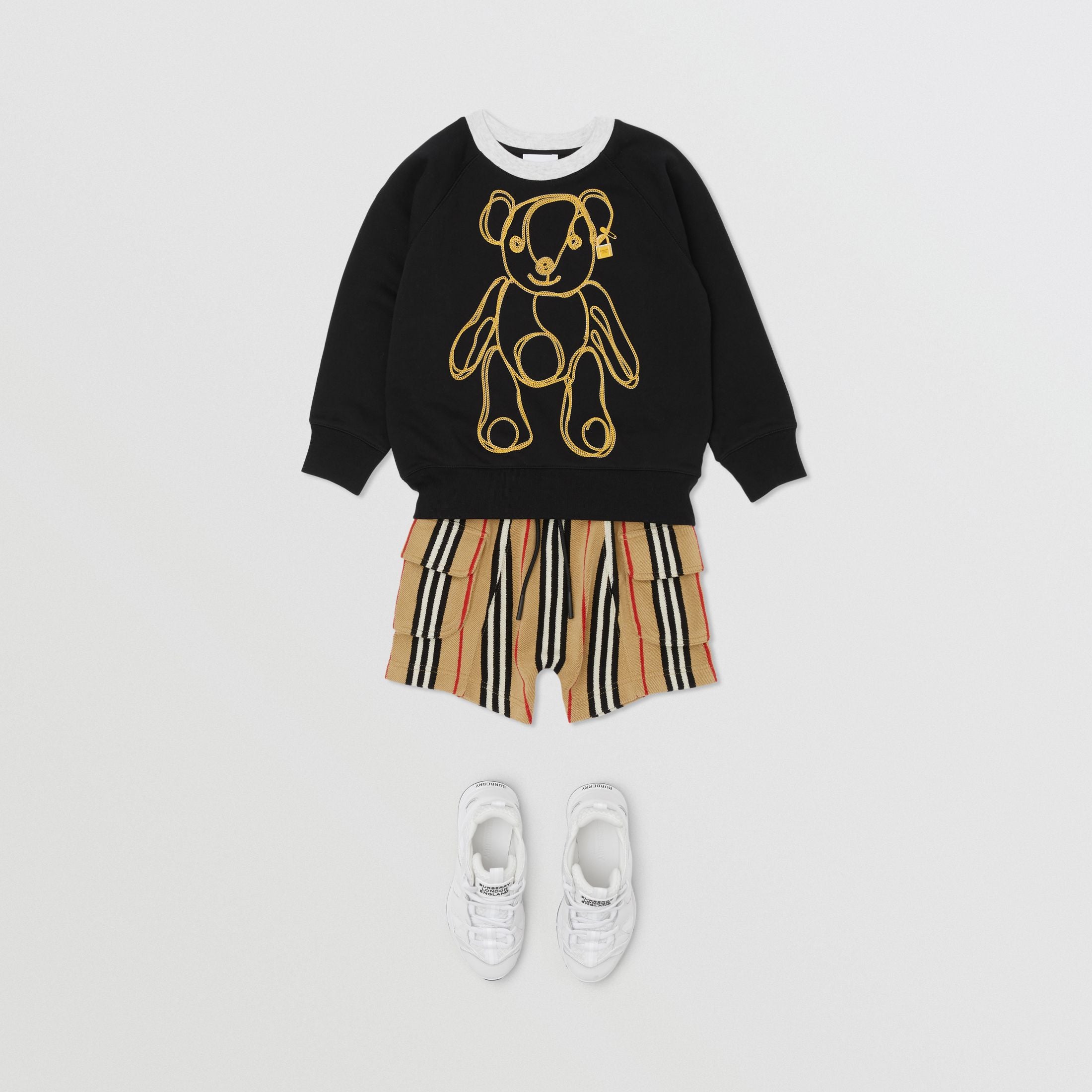 Girls Black Pattern Cotton Sweatshirt