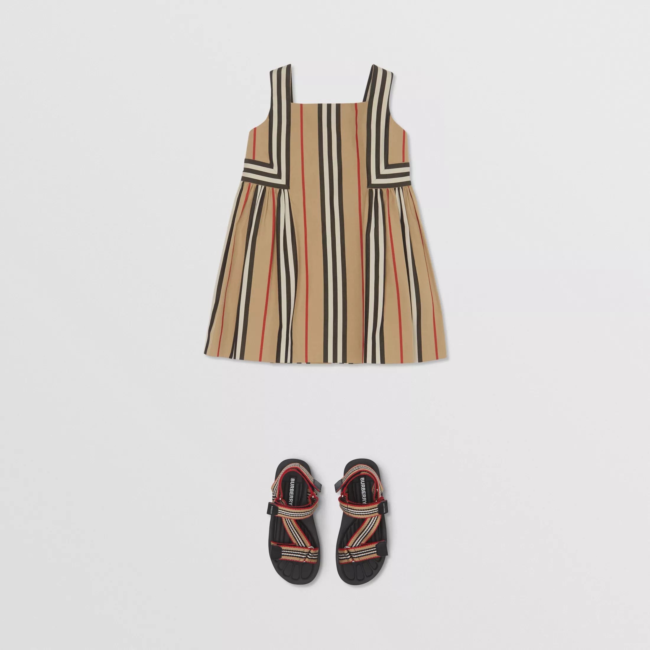 Baby Girls Archive Beige Cotton Dress