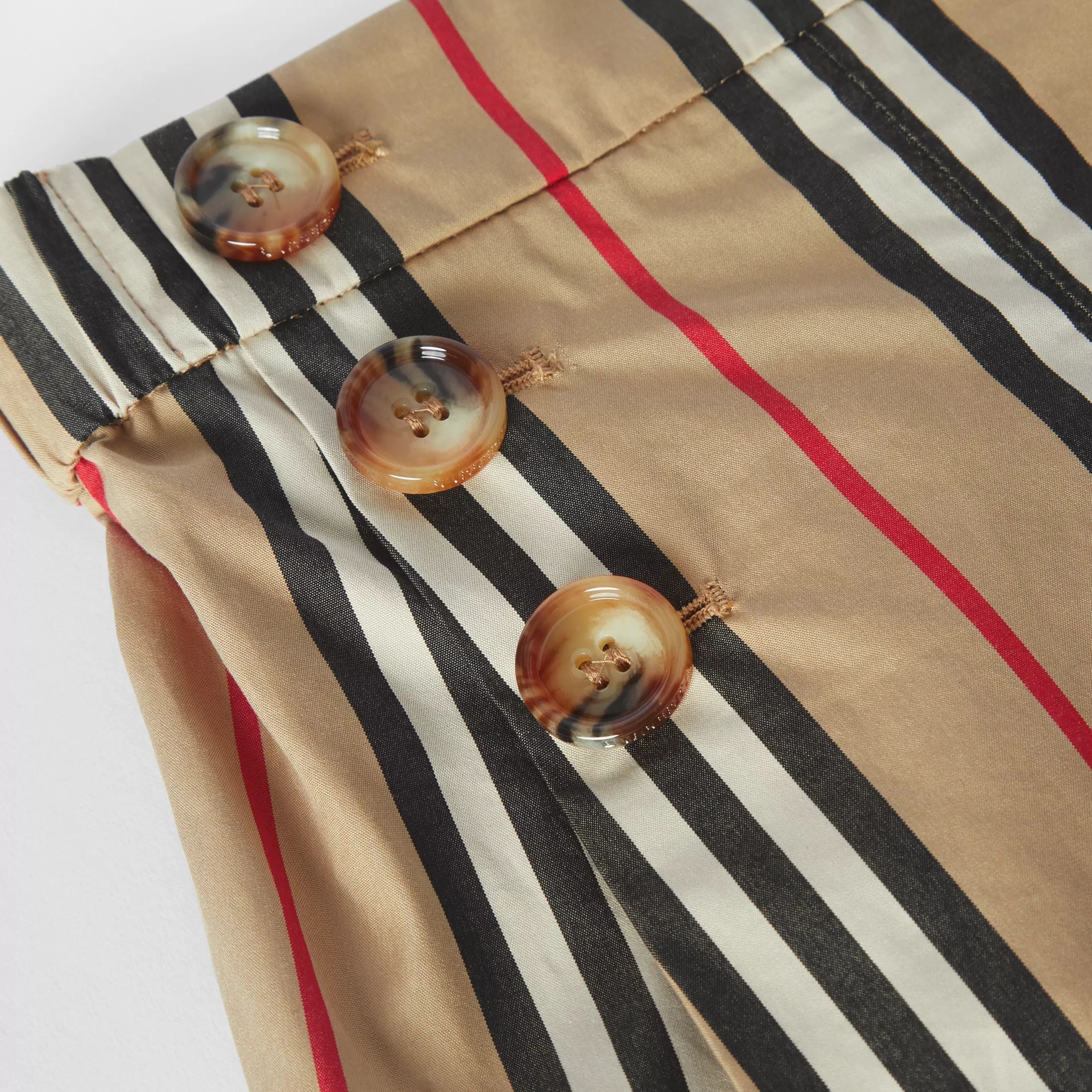 Girls Archive Beige Check Cotton Shorts