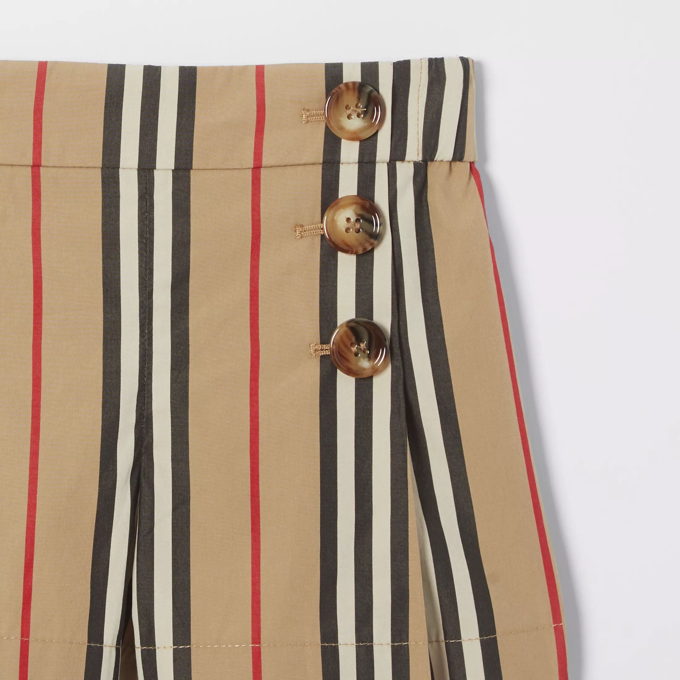 Girls Archive Beige Check Cotton Shorts