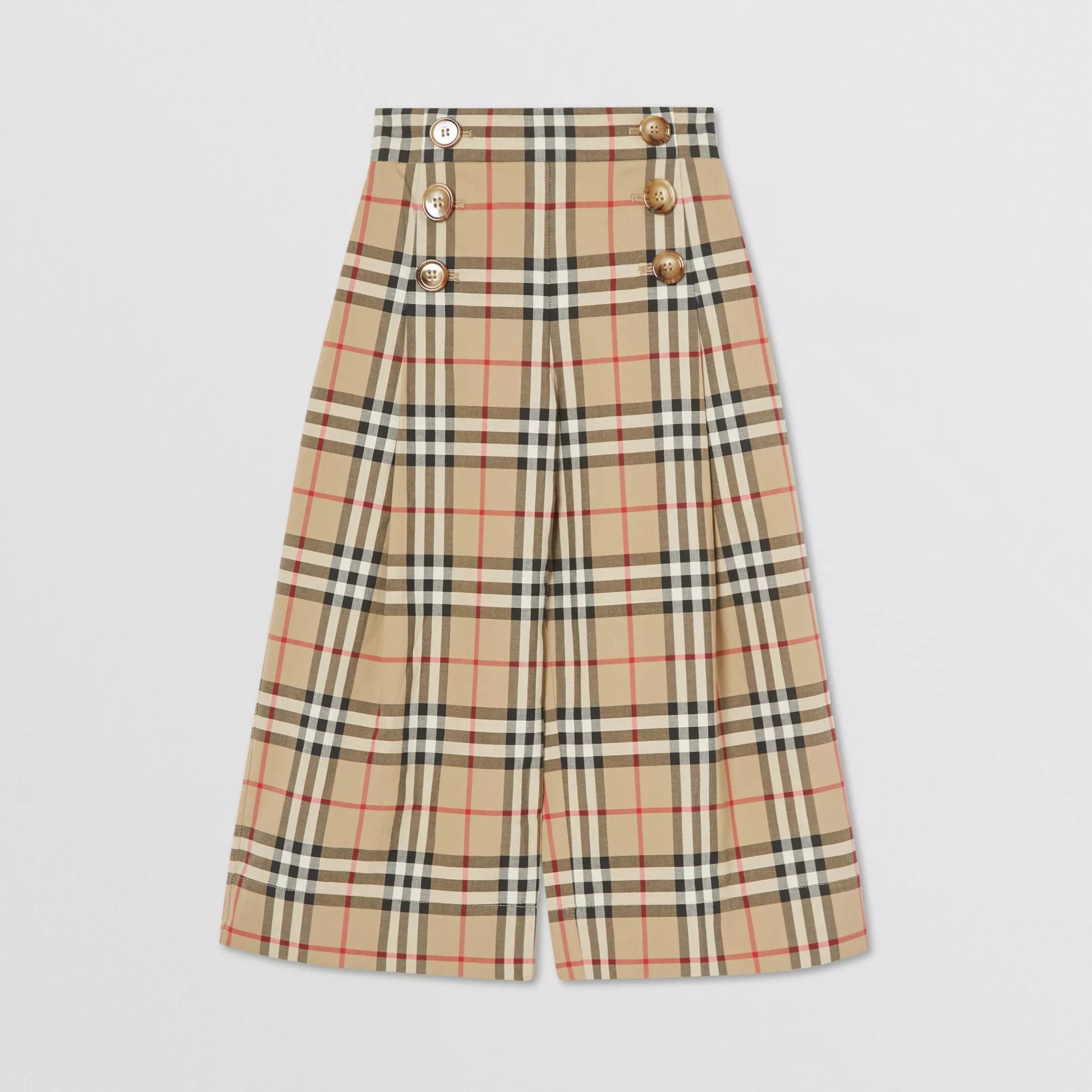 Girls Archive Beige Check Trousers
