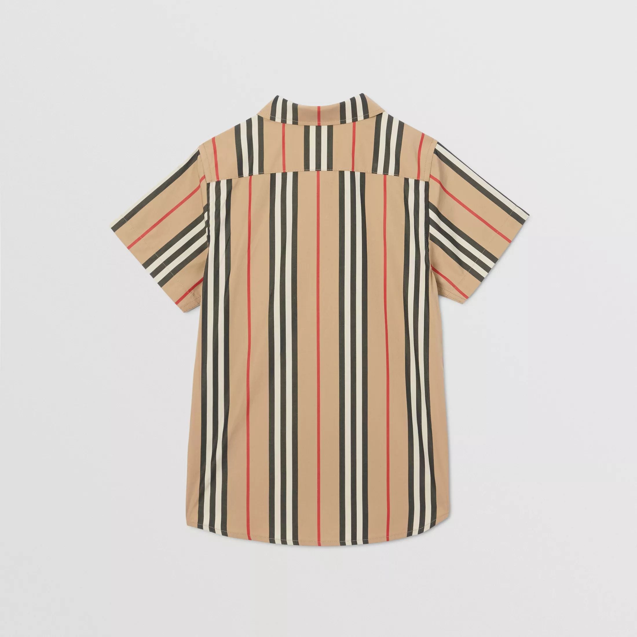 Boys Archive Beige Stripe Cotton Shirt