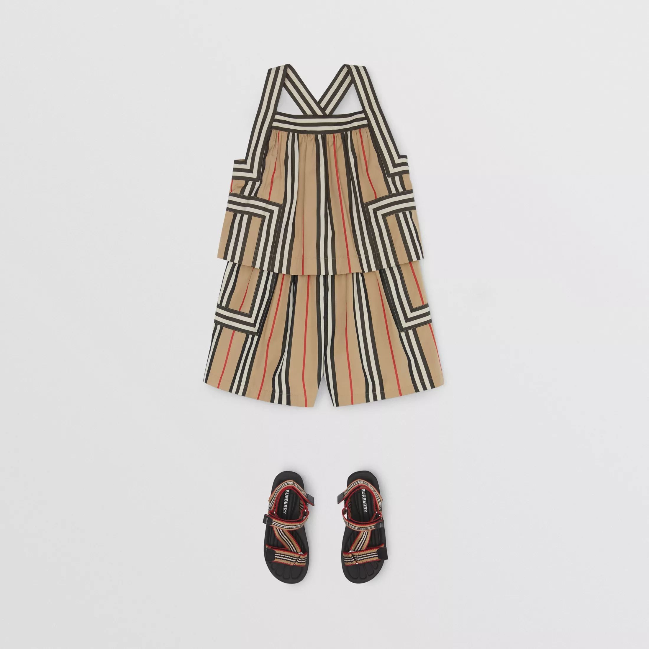 Girls Archive Beige Cotton Jumpsuit