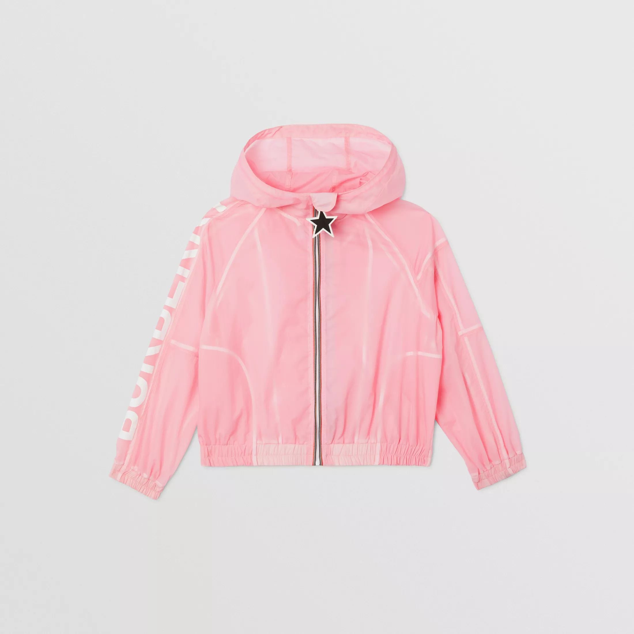 Girls Pink Logo Hooded Jacket