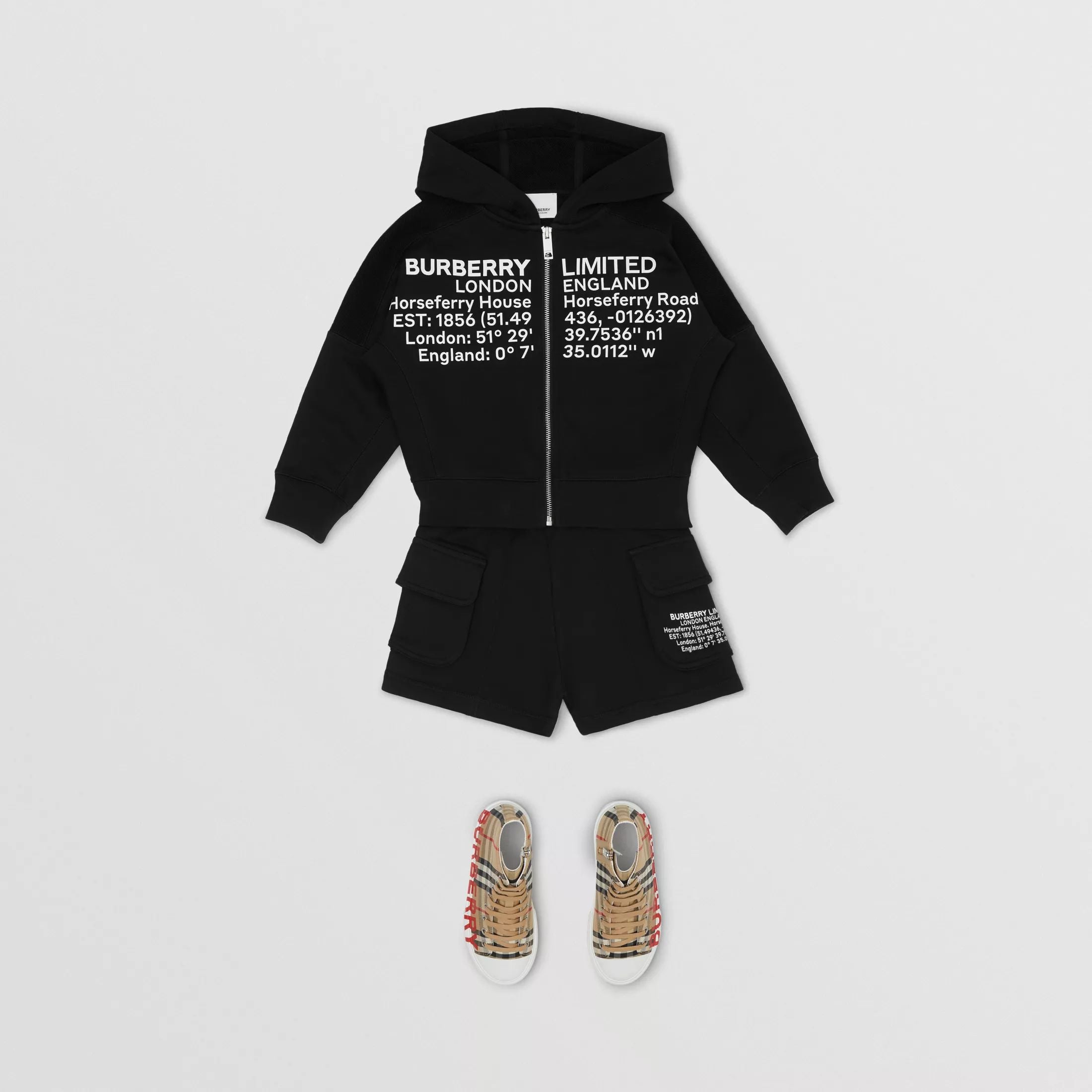 Girls Black Cotton Shorts