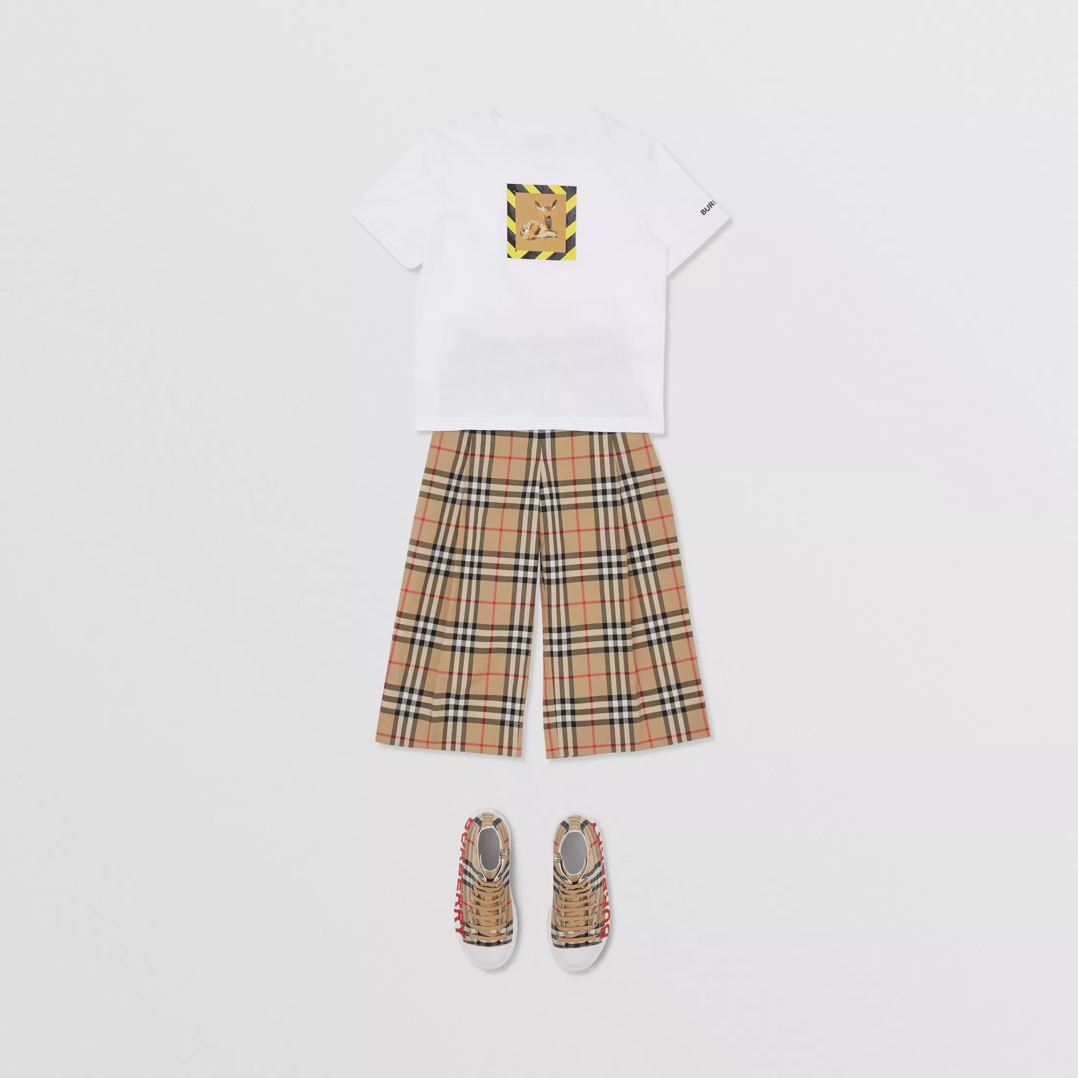 Girls White Cotton T-shirt