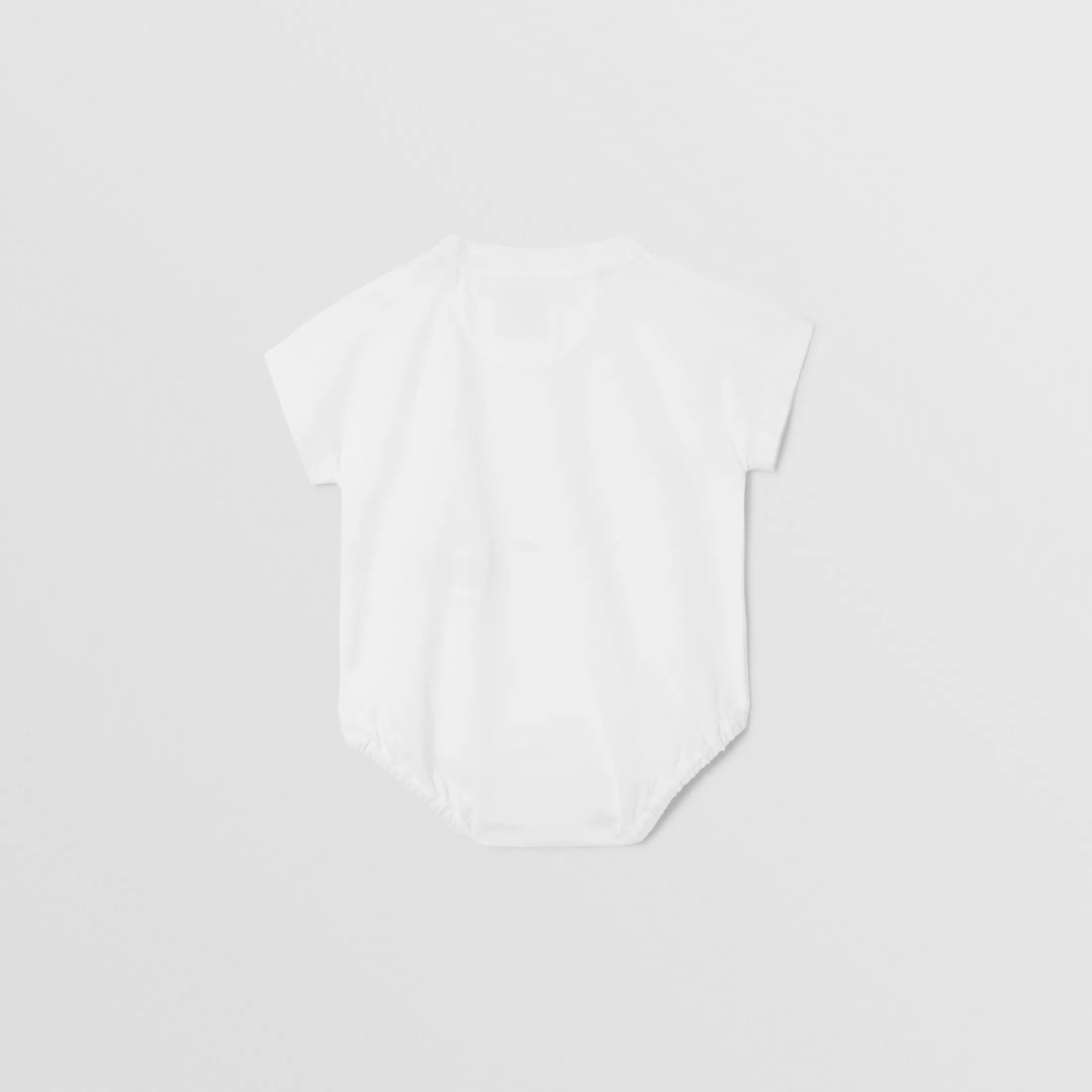 Baby Boys & Girls White Cotton Babysuit