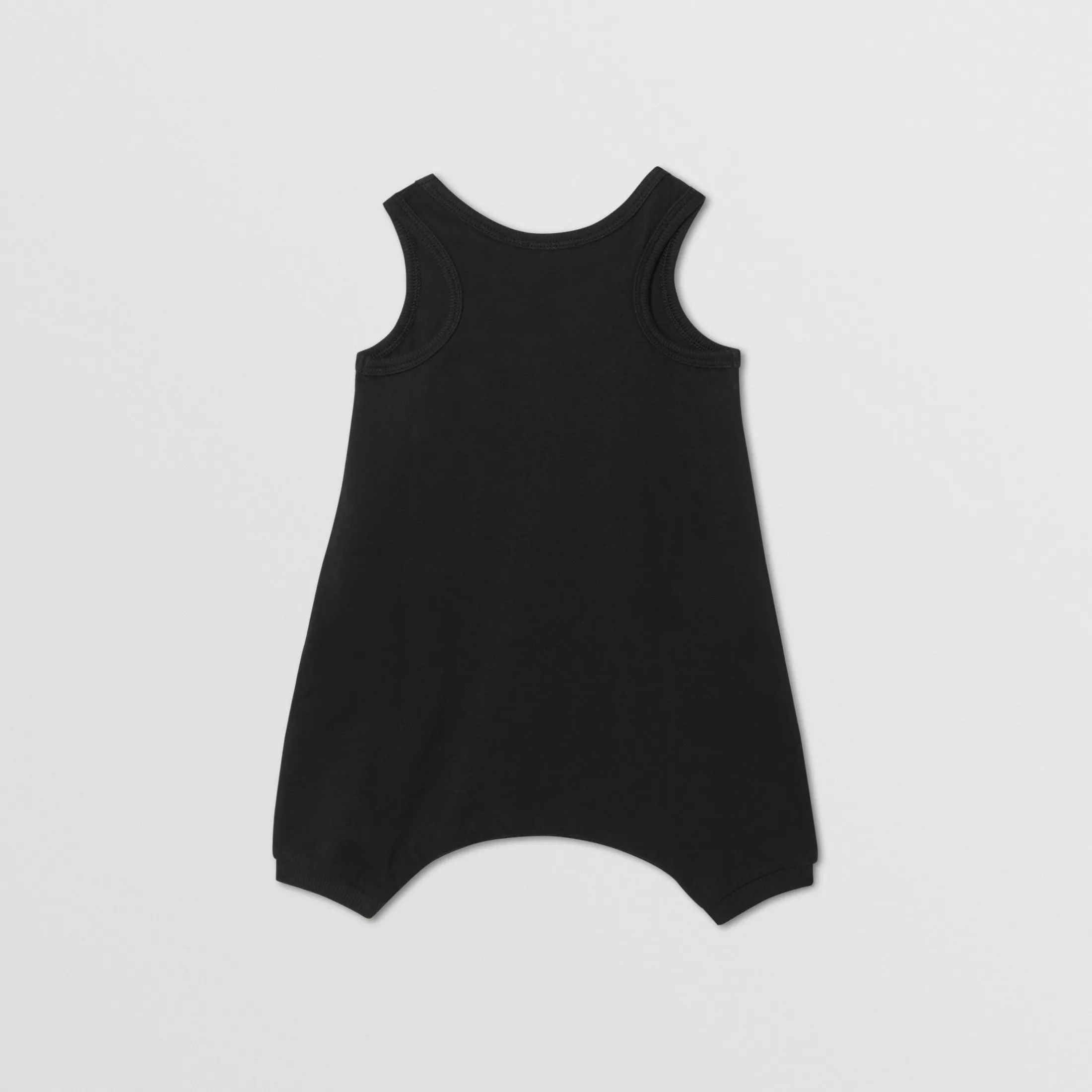 Baby Boys & Girls Black Cotton Babysuit