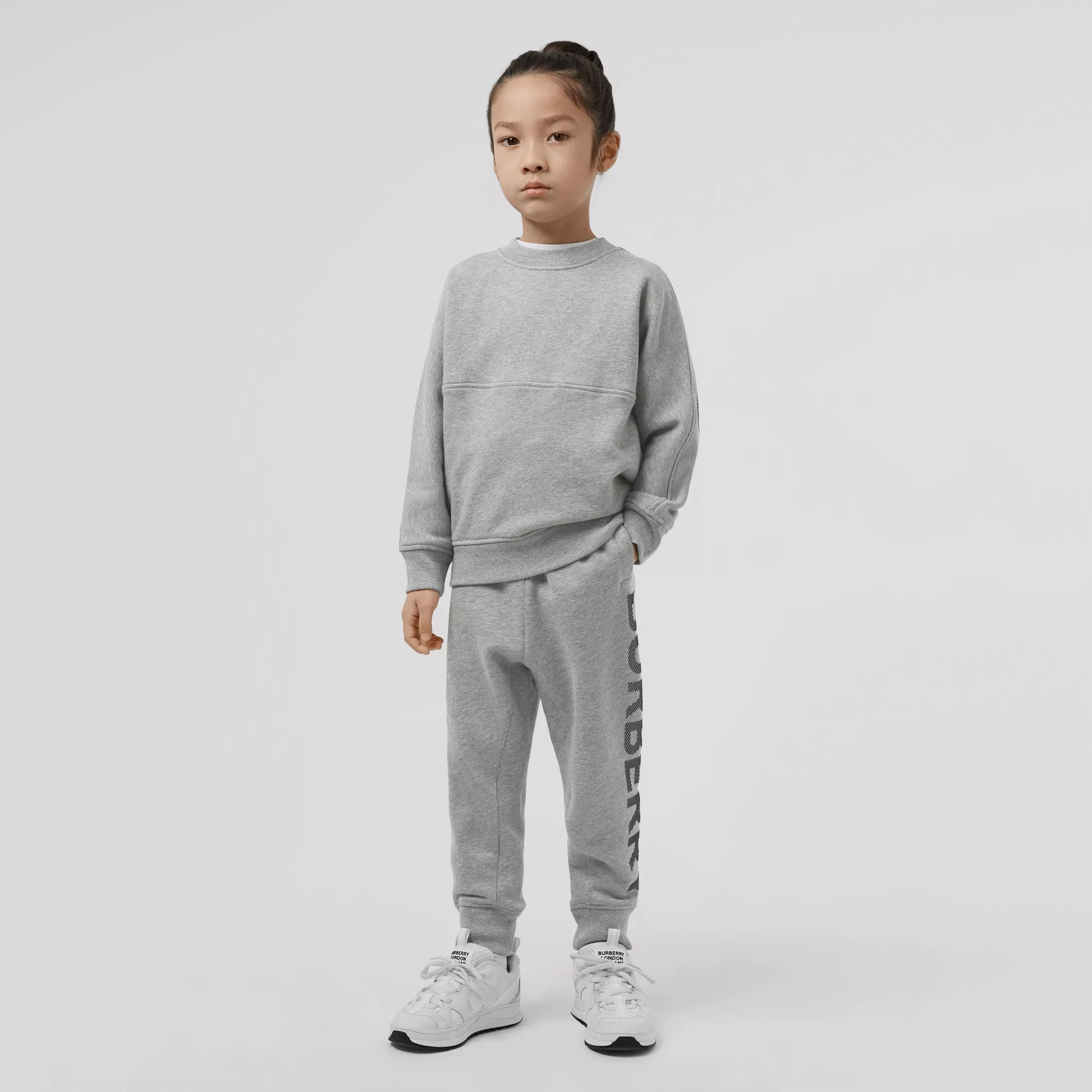 Boys & Girls Grey Logo Cotton Trousers