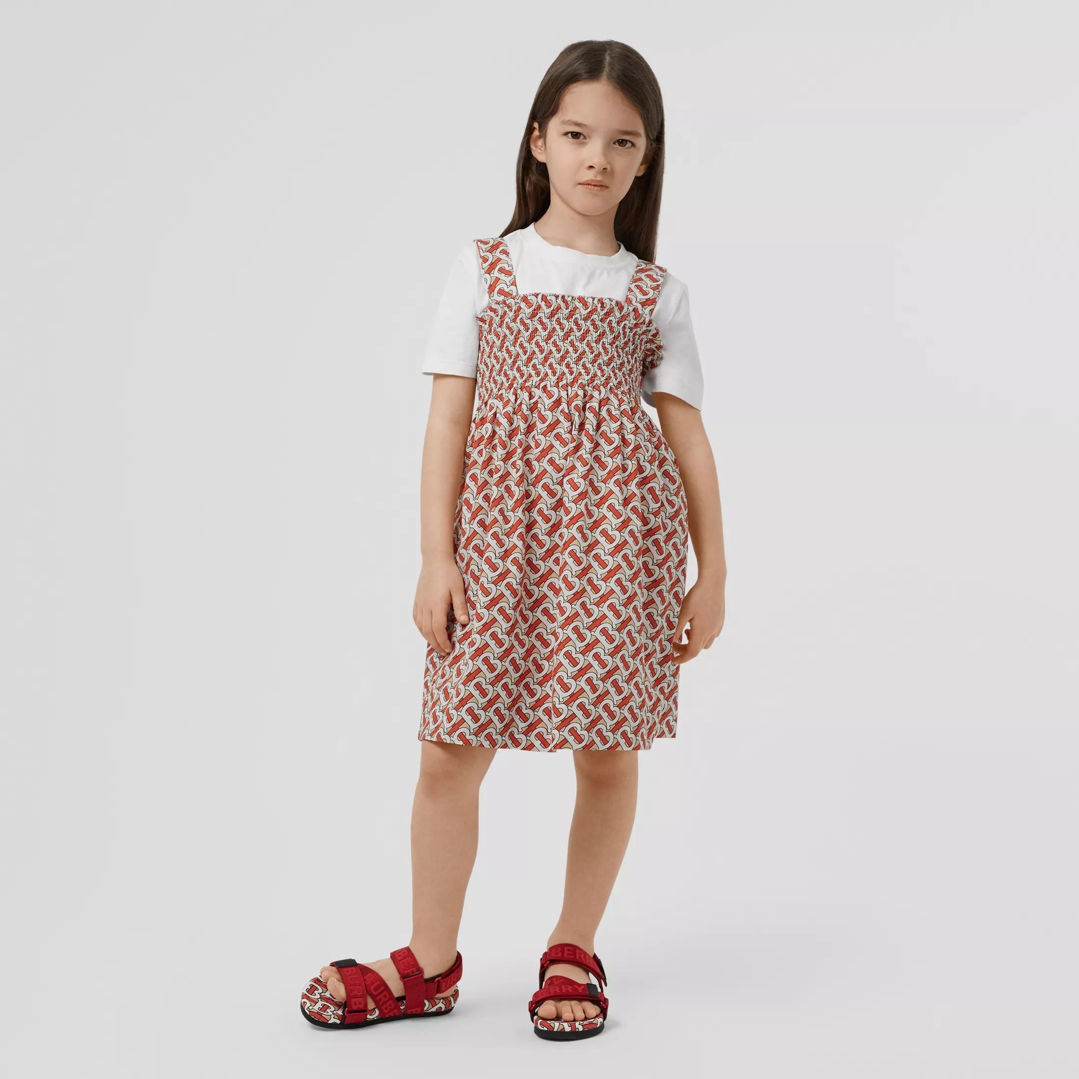 Girls Red Logo Cotton Dress