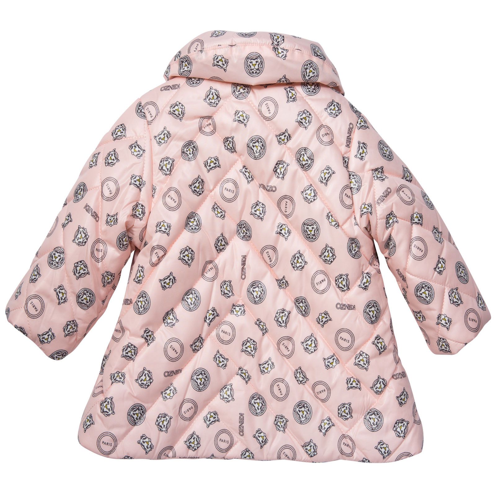 Baby Girls Pink Tigers Head Printed Padded Jacket - CÉMAROSE | Children's Fashion Store - 2