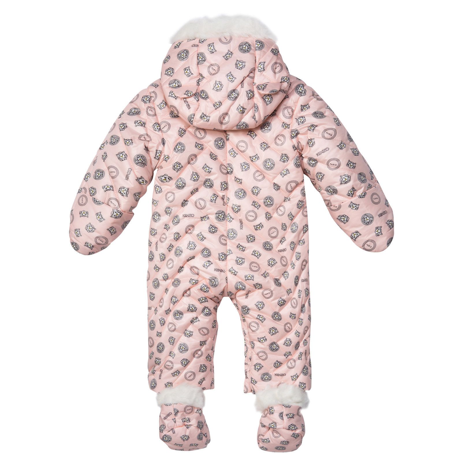Baby Girls Red Tiger Printed Snowsuit&Bootees With Synthetic fur trims - CÉMAROSE | Children's Fashion Store - 2