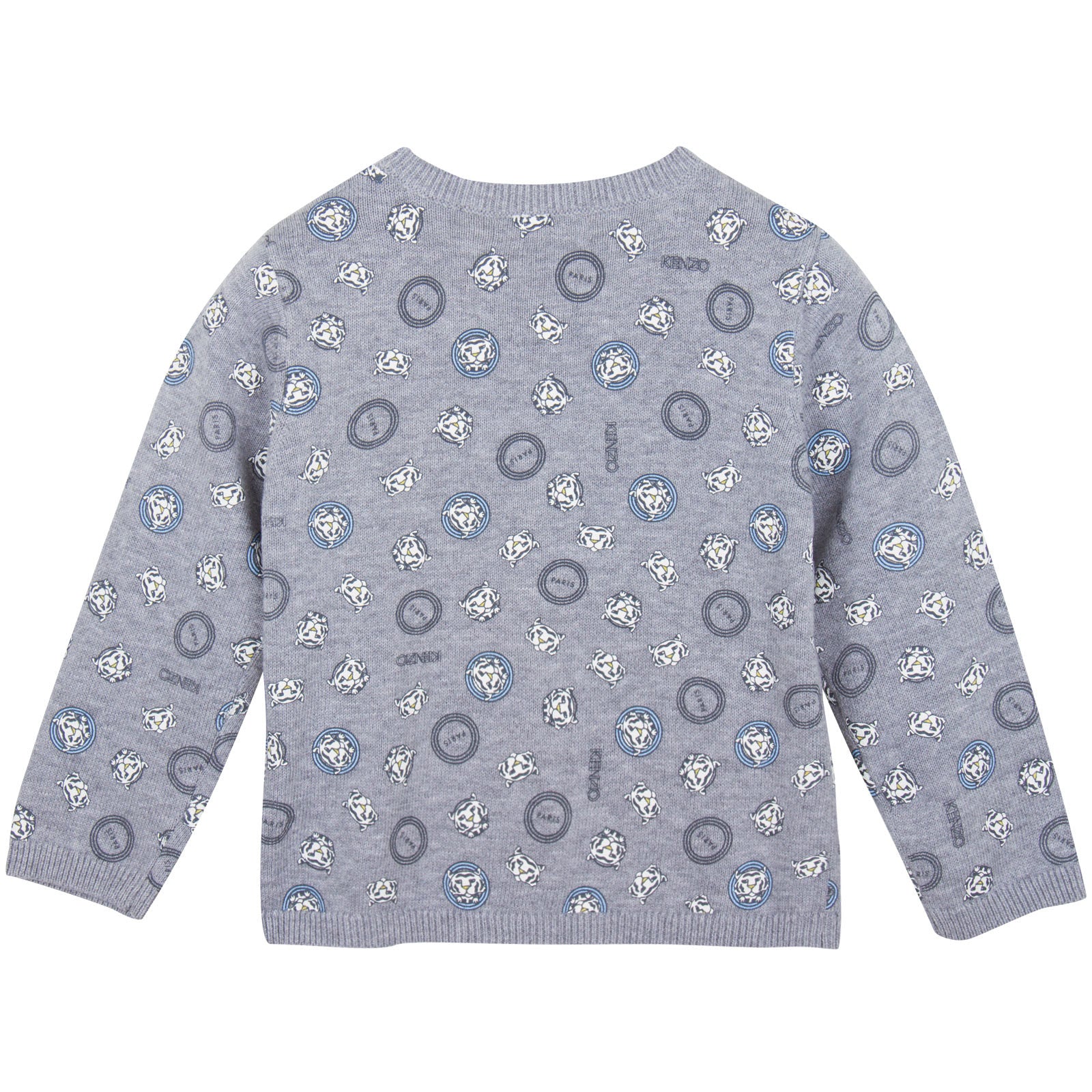 Baby Boys Grey Tiger Printed Cotton Knitted Cardigan - CÉMAROSE | Children's Fashion Store - 2
