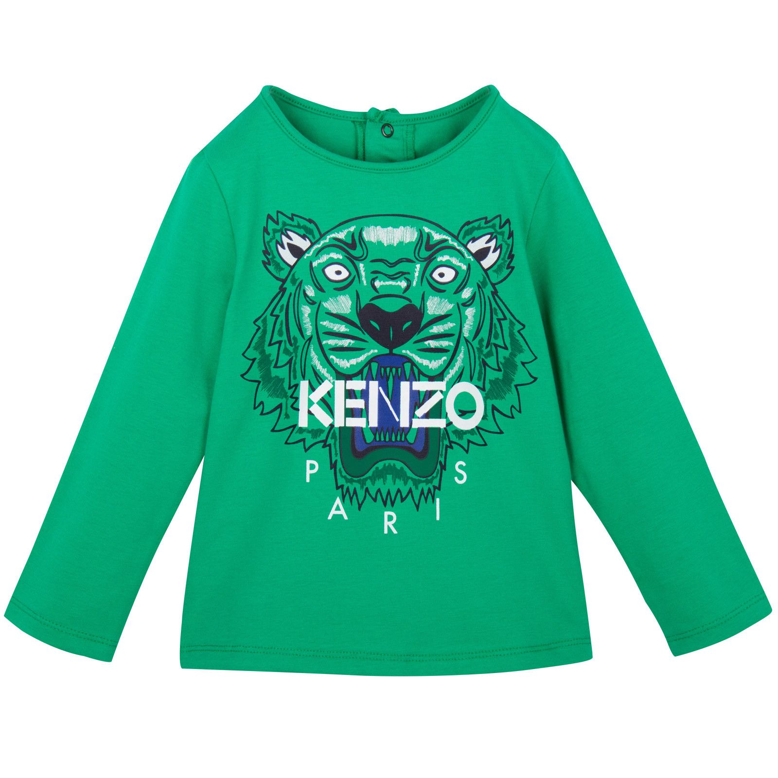 Baby Green Tiger Printed Cotton T-Shirt - CÉMAROSE | Children's Fashion Store - 1