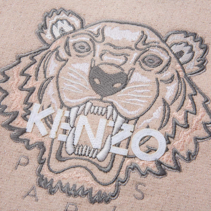Baby Girls Pink Shimmer Tiger Embroidered Sweatshirt - CÉMAROSE | Children's Fashion Store - 4