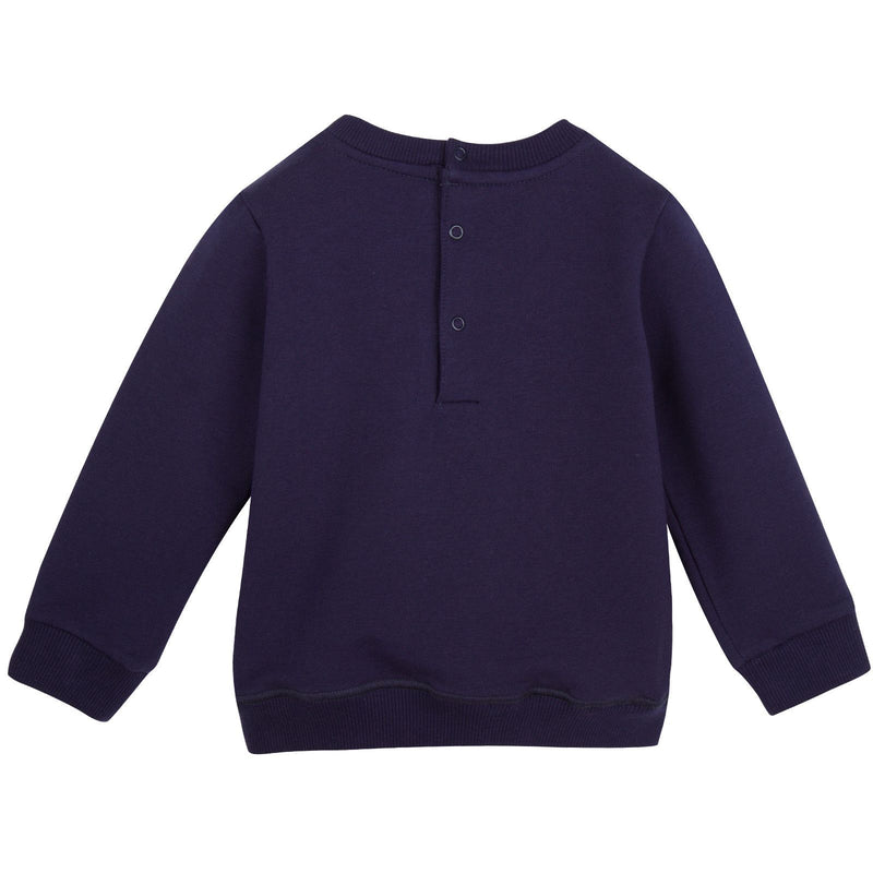 Baby Navy Blue Tiger Embroidered Sweatshirt - CÉMAROSE | Children's Fashion Store - 2