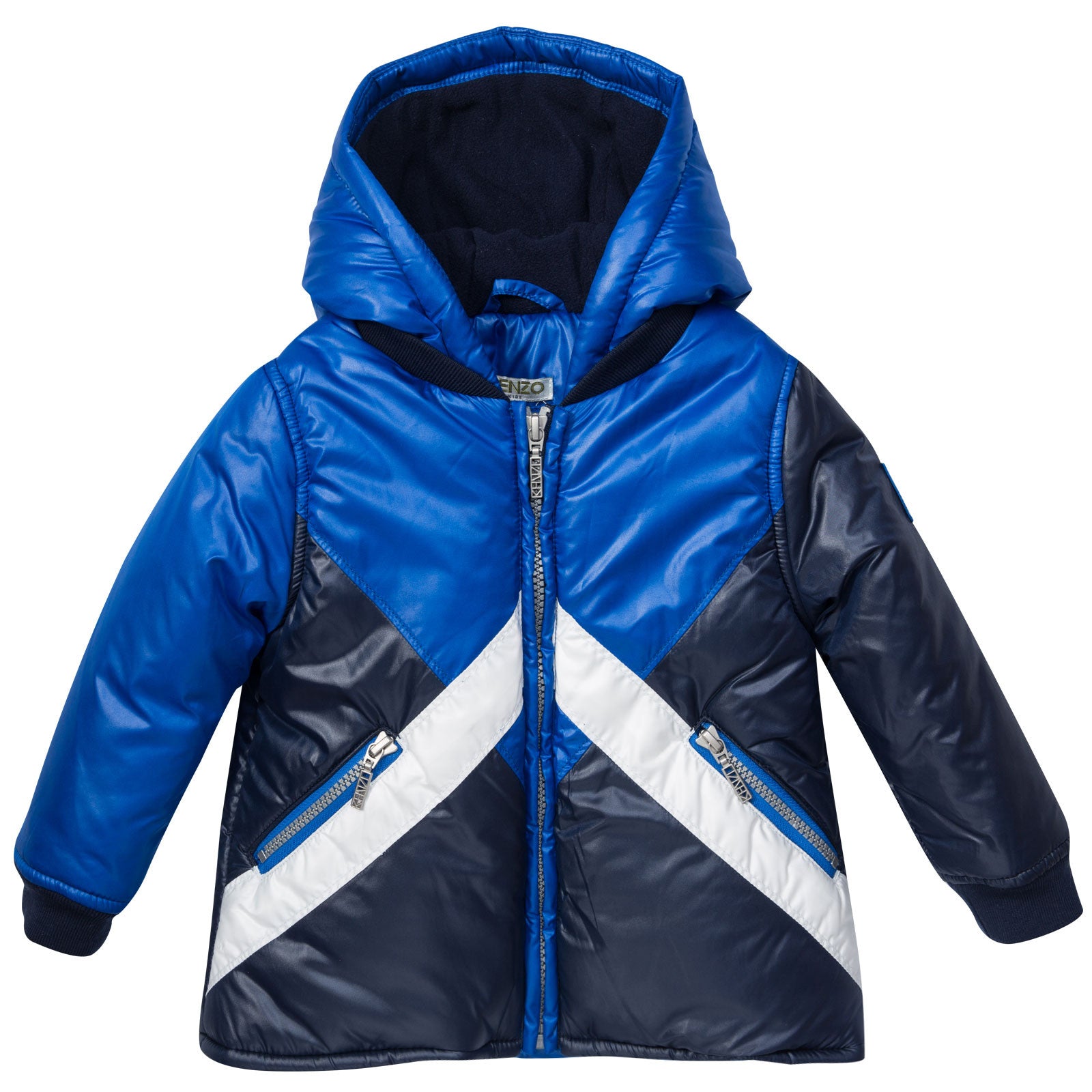 Baby Boys Navy Blue Hooded Padded Jacket - CÉMAROSE | Children's Fashion Store - 1