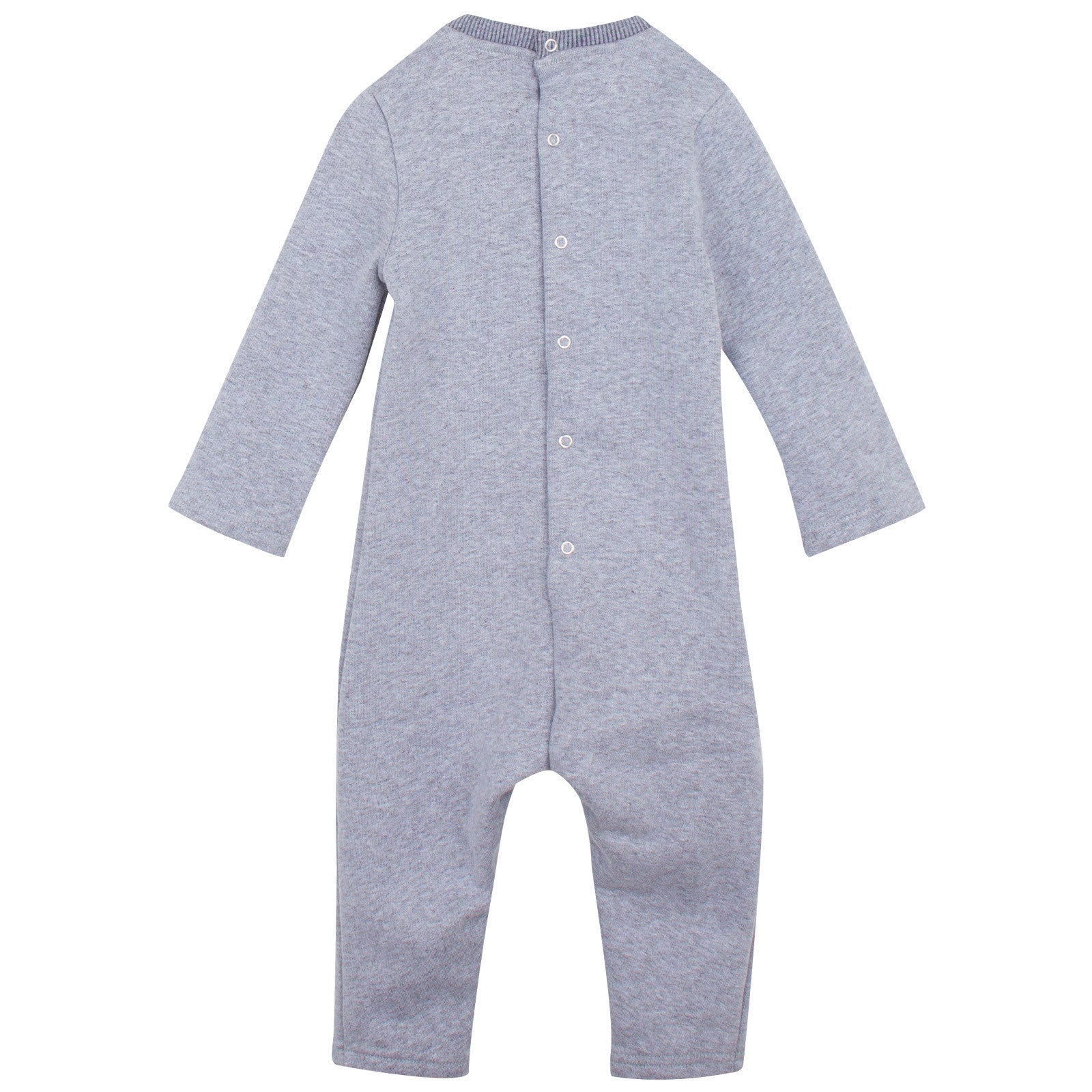 Baby Boys Grey Monster Embroidered Babygrow With Green Lining - CÉMAROSE | Children's Fashion Store - 2