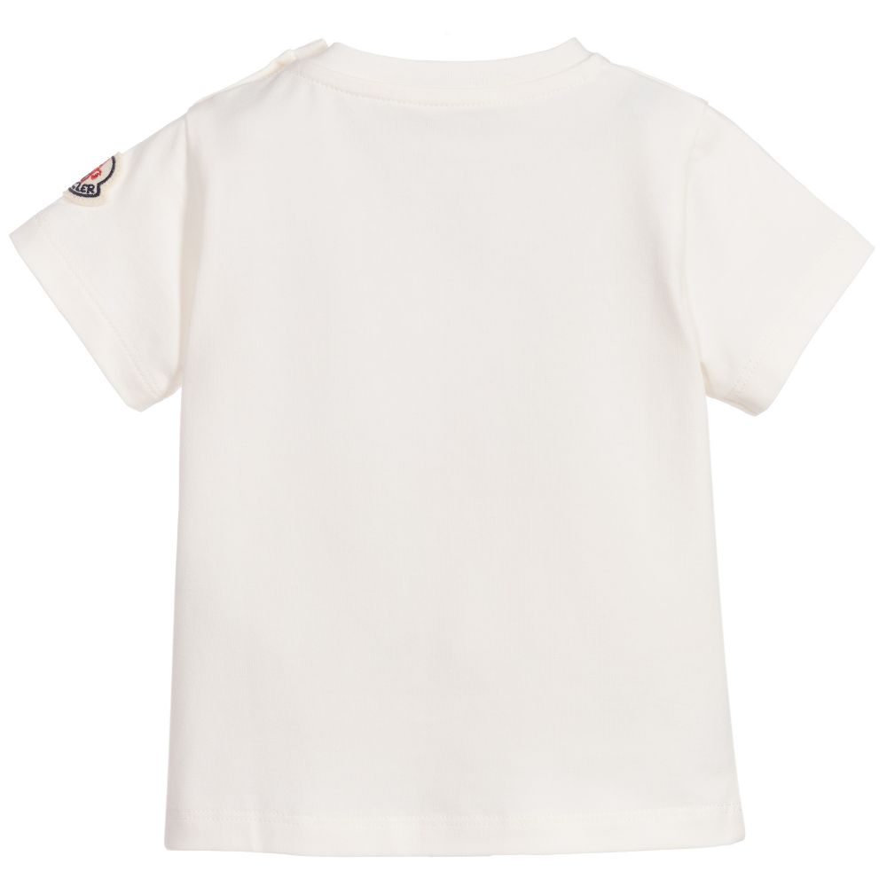 Baby Boys White Logo Cotton T-shirt