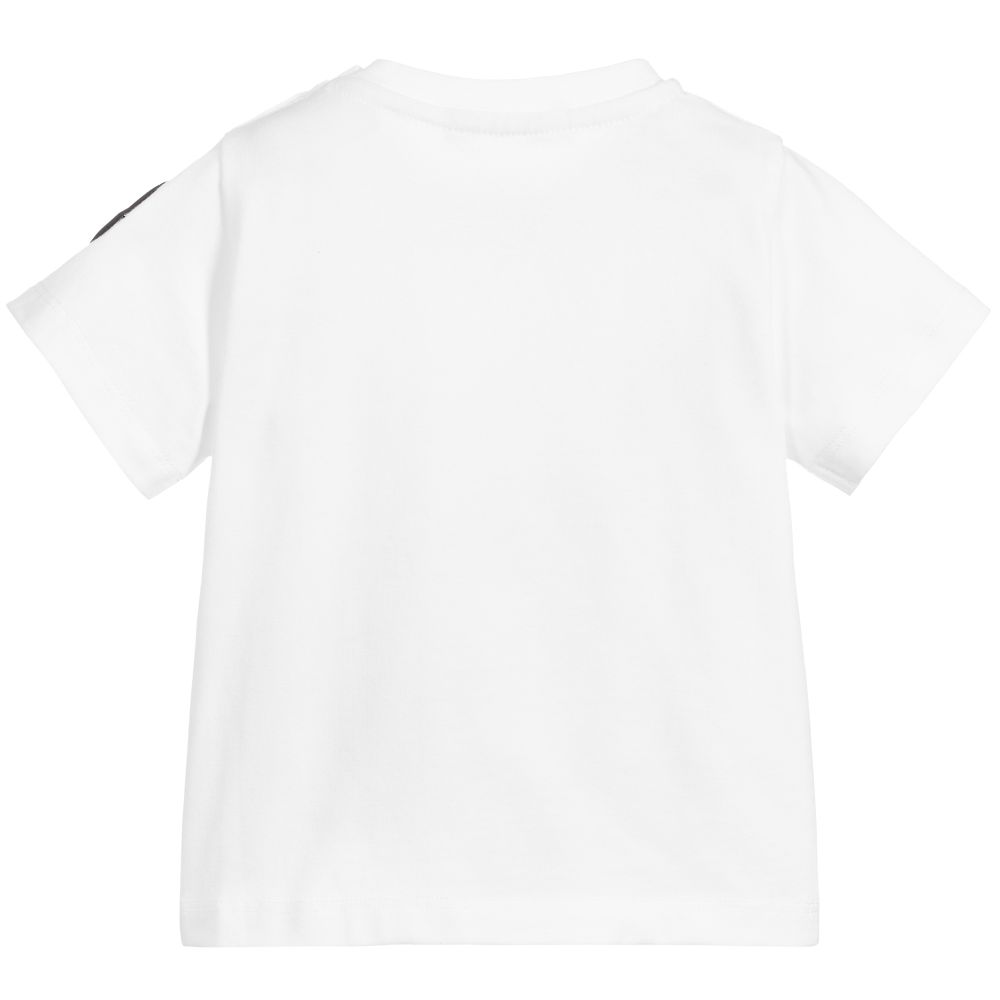 Baby Boys White Cotton T-shirt