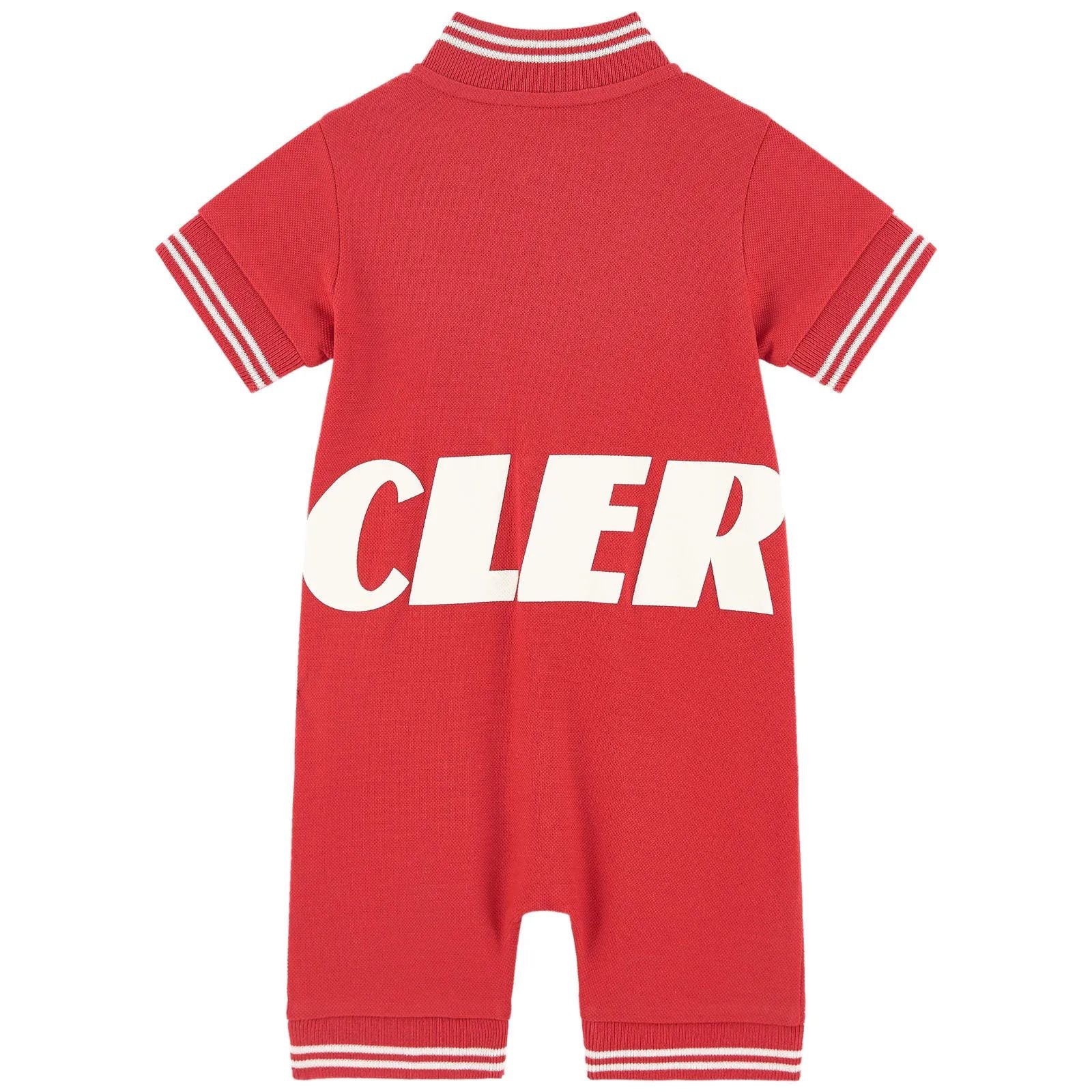 Baby Boys Red Logo Cotton Babysuit