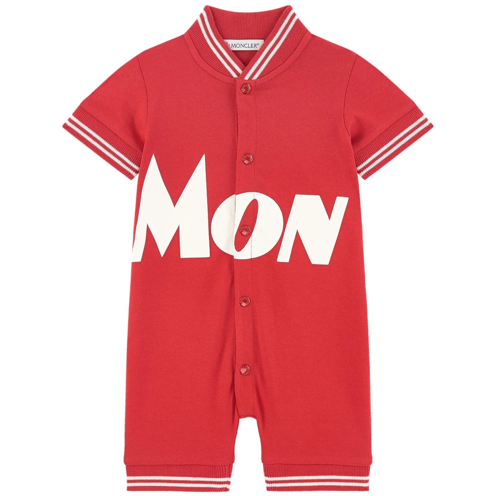 Baby Boys Red Logo Cotton Babysuit