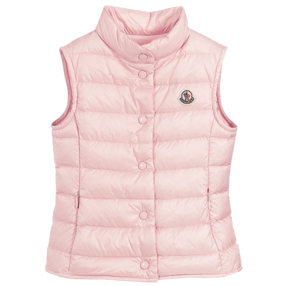 Girls Light Pink Padded Down Gilet