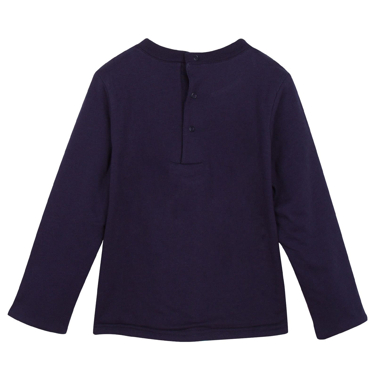 Baby Navy Blue Tiger Embroidered Sweatshirt With Blue Lining - CÉMAROSE | Children's Fashion Store - 3