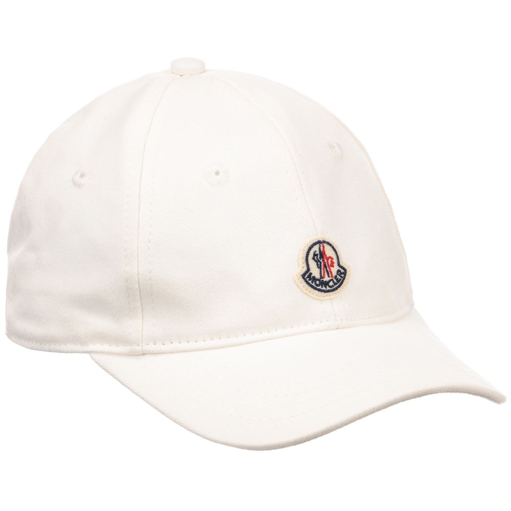 Boys & Girls White Logo Cotton Cap