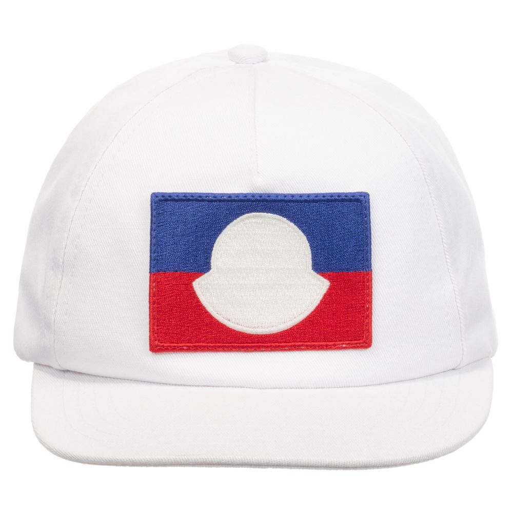 Boys White Logo Cotton Cap