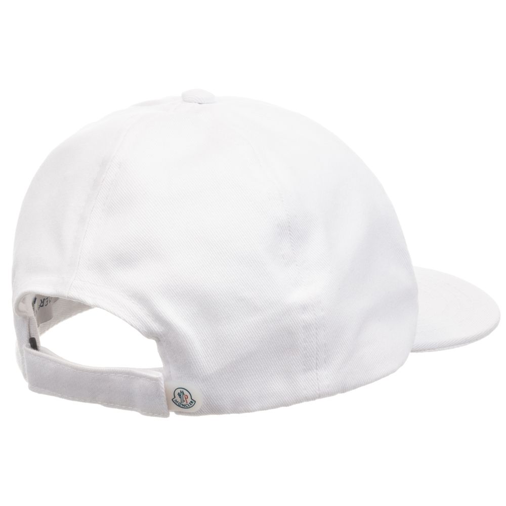 Boys White Logo Cotton Cap