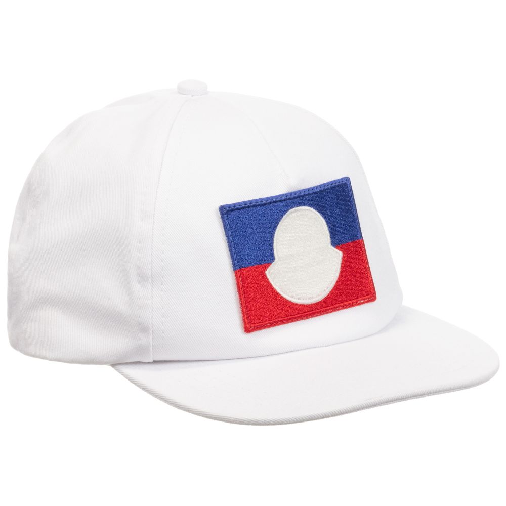 Boys White Logo Cotton Cap