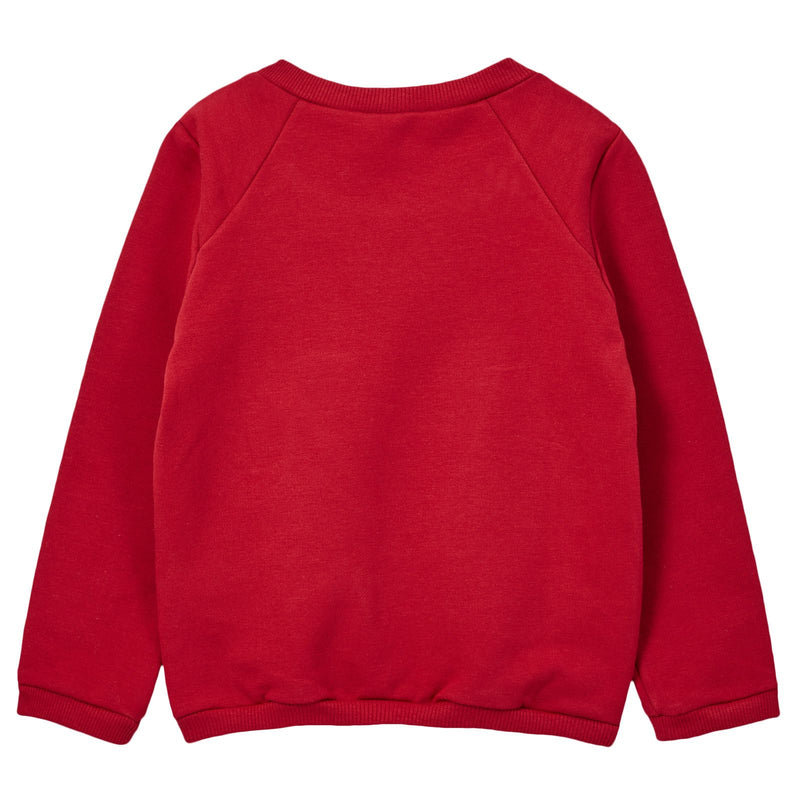 Girls Scarlet Red Embroidered Bicycle Sweatshirt - CÉMAROSE | Children's Fashion Store - 2