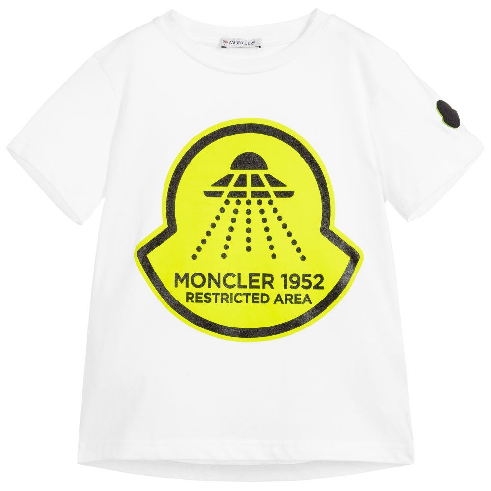 Boys White Logo Cotton T-shirt